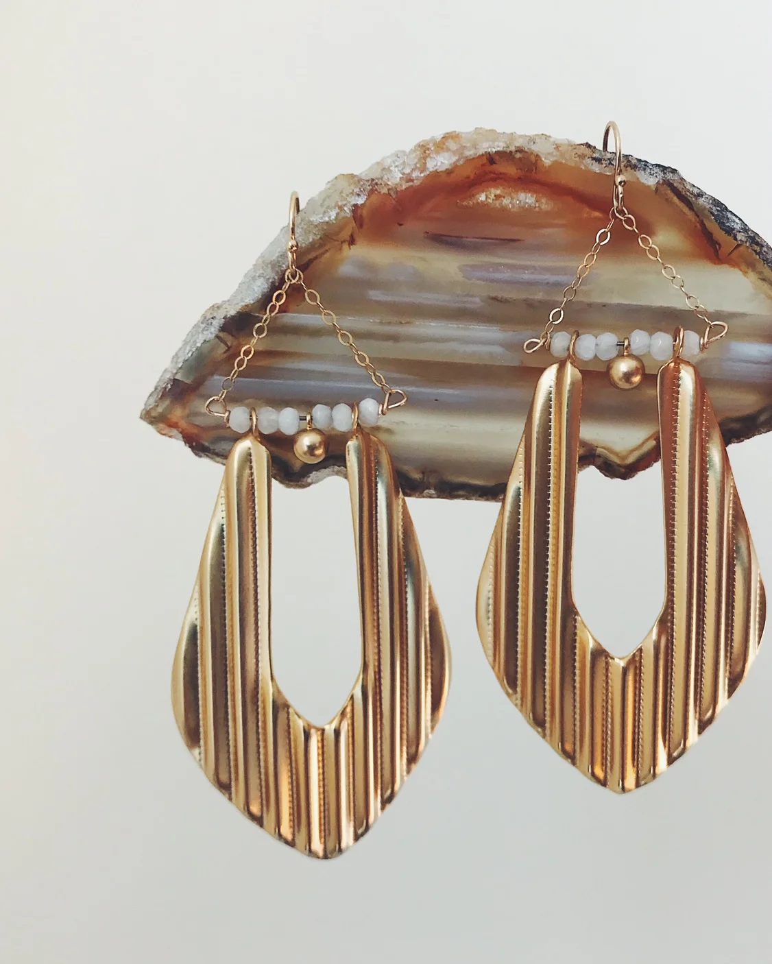 Serrated Gold and Moonstone