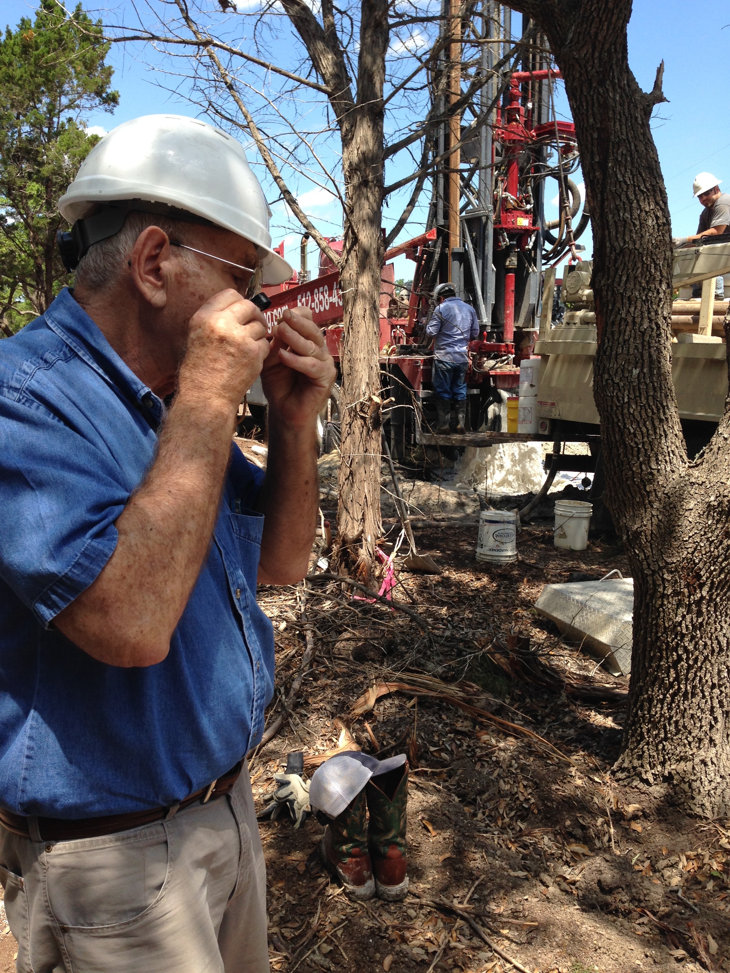 Geologist at well site