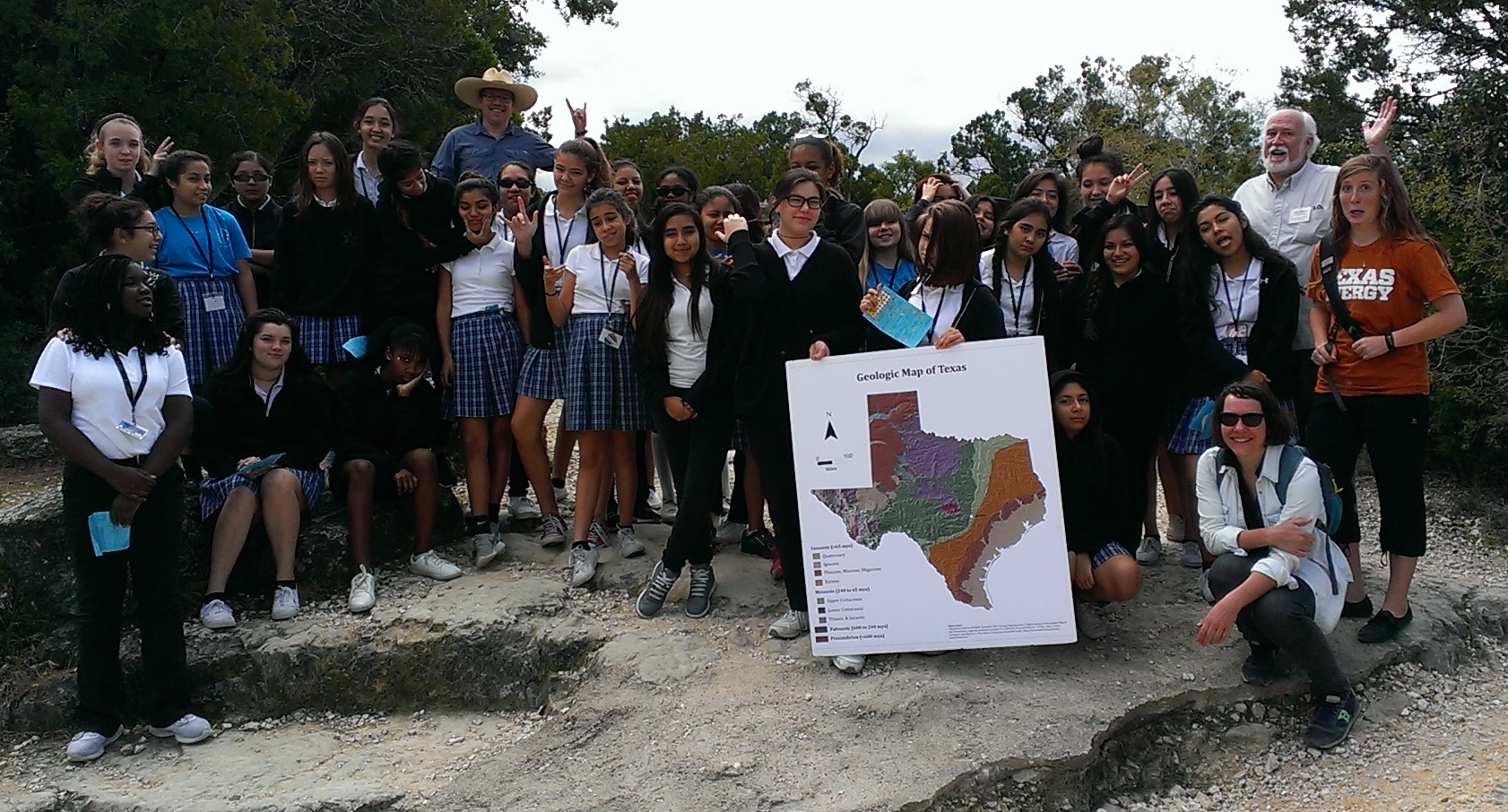 Group shot from one of the 8th grade science classes from the Ann Richards School for Young Women Leaders. November 18, 2016.