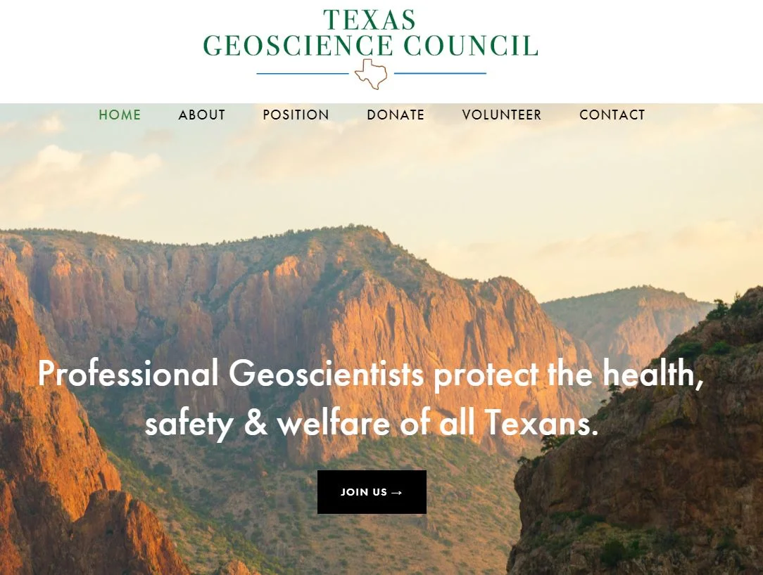  Web page of the Texas Geoscience Council.&nbsp; https://www.txgeoscience.org/ 
