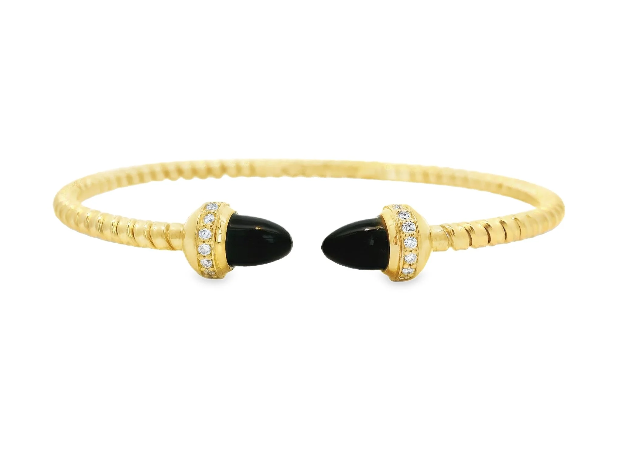 Black Onyx Cone Shaped Diamond Bracelet