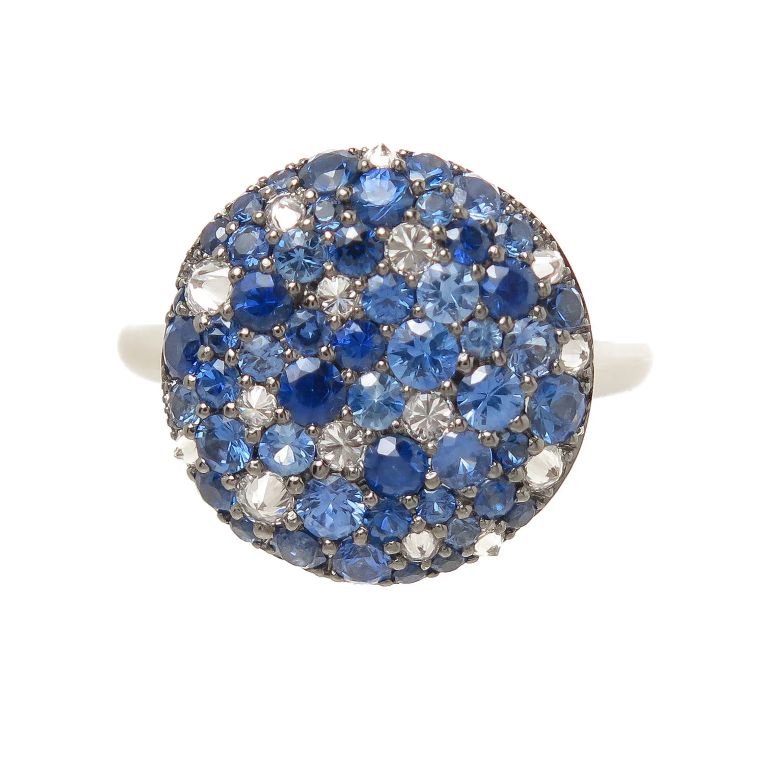 Sapphire and Diamond Circular Ring
