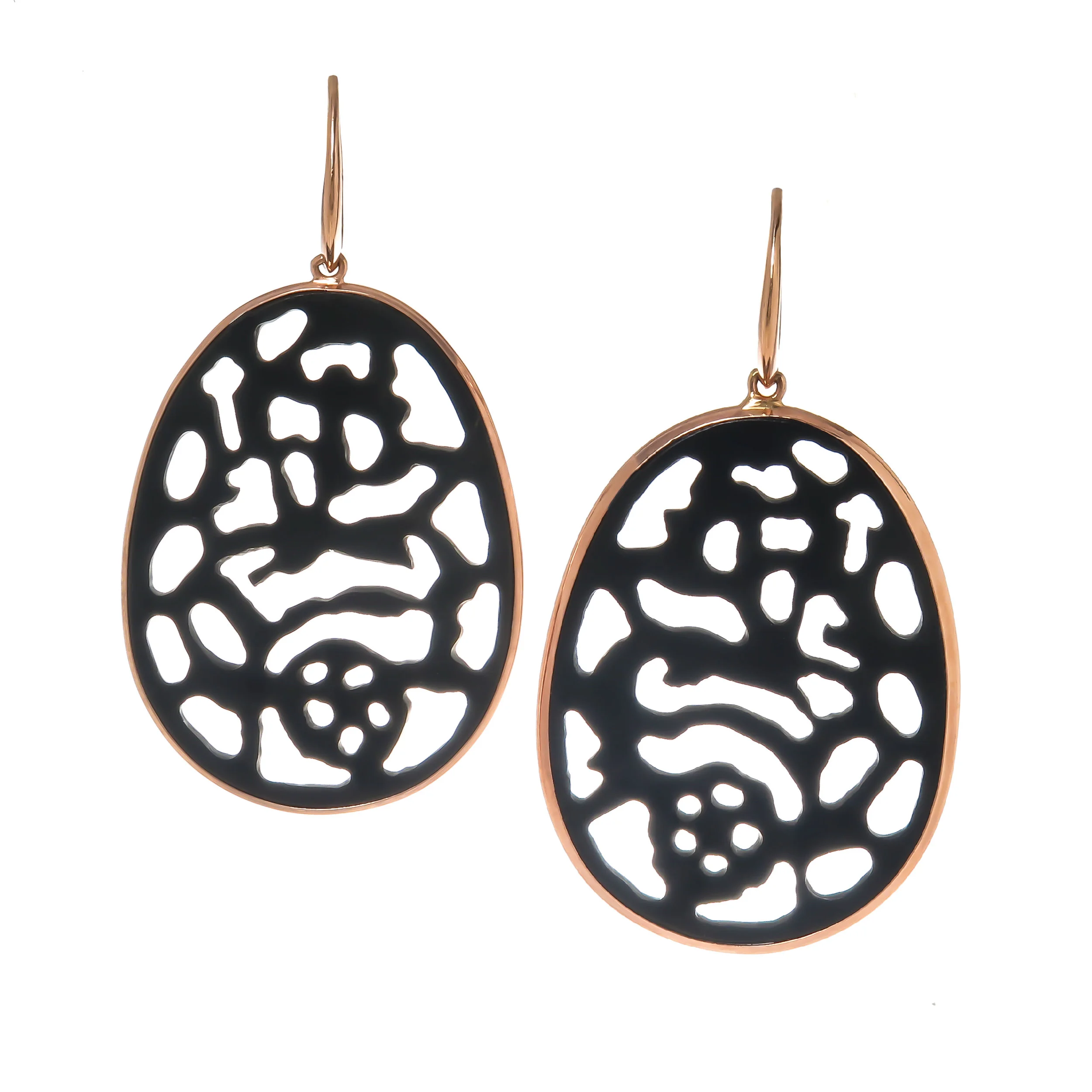 Dark Mother-of-Pearl Cut Out Earrings