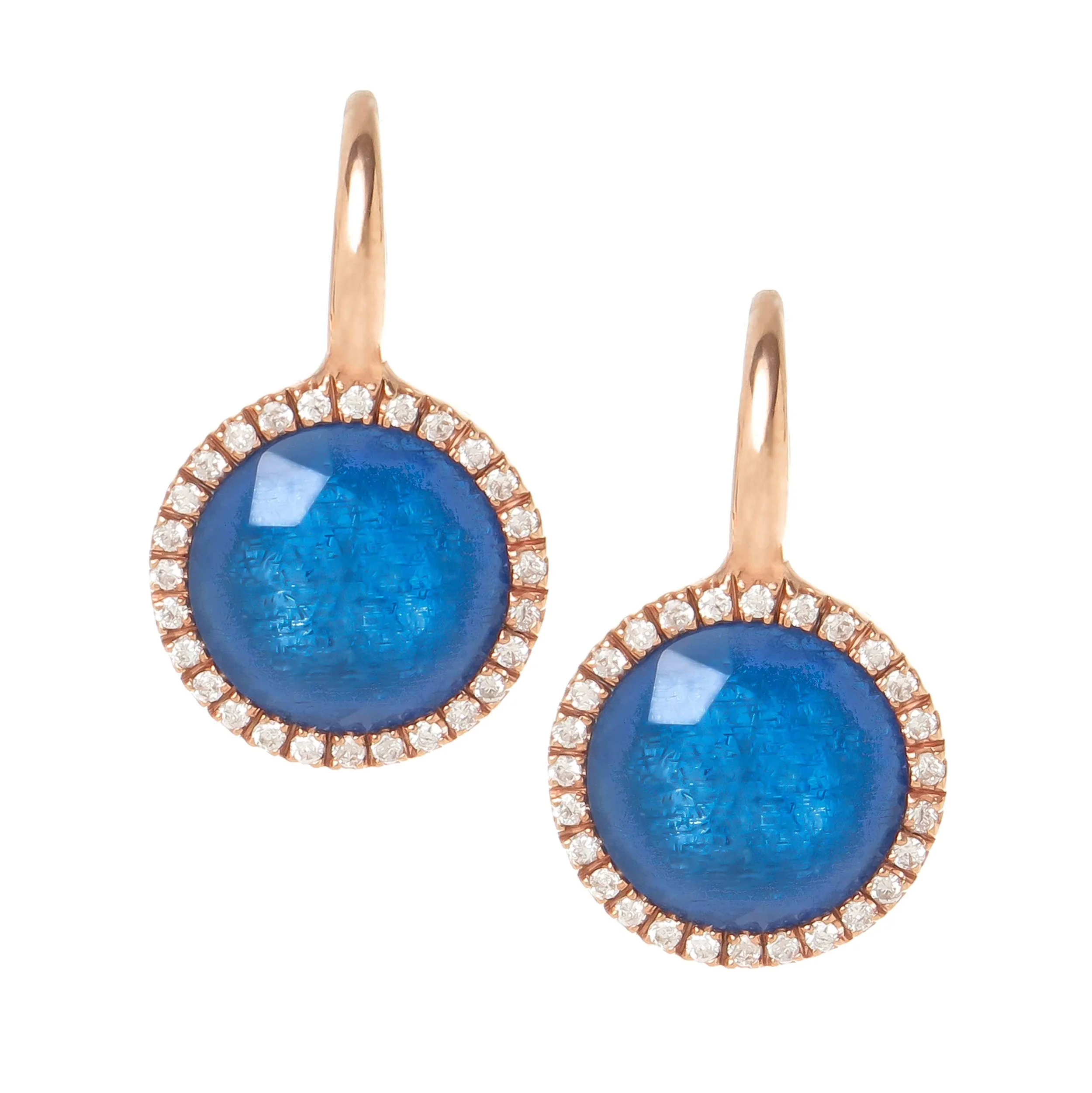 Round Sliced Sapphire Earrings