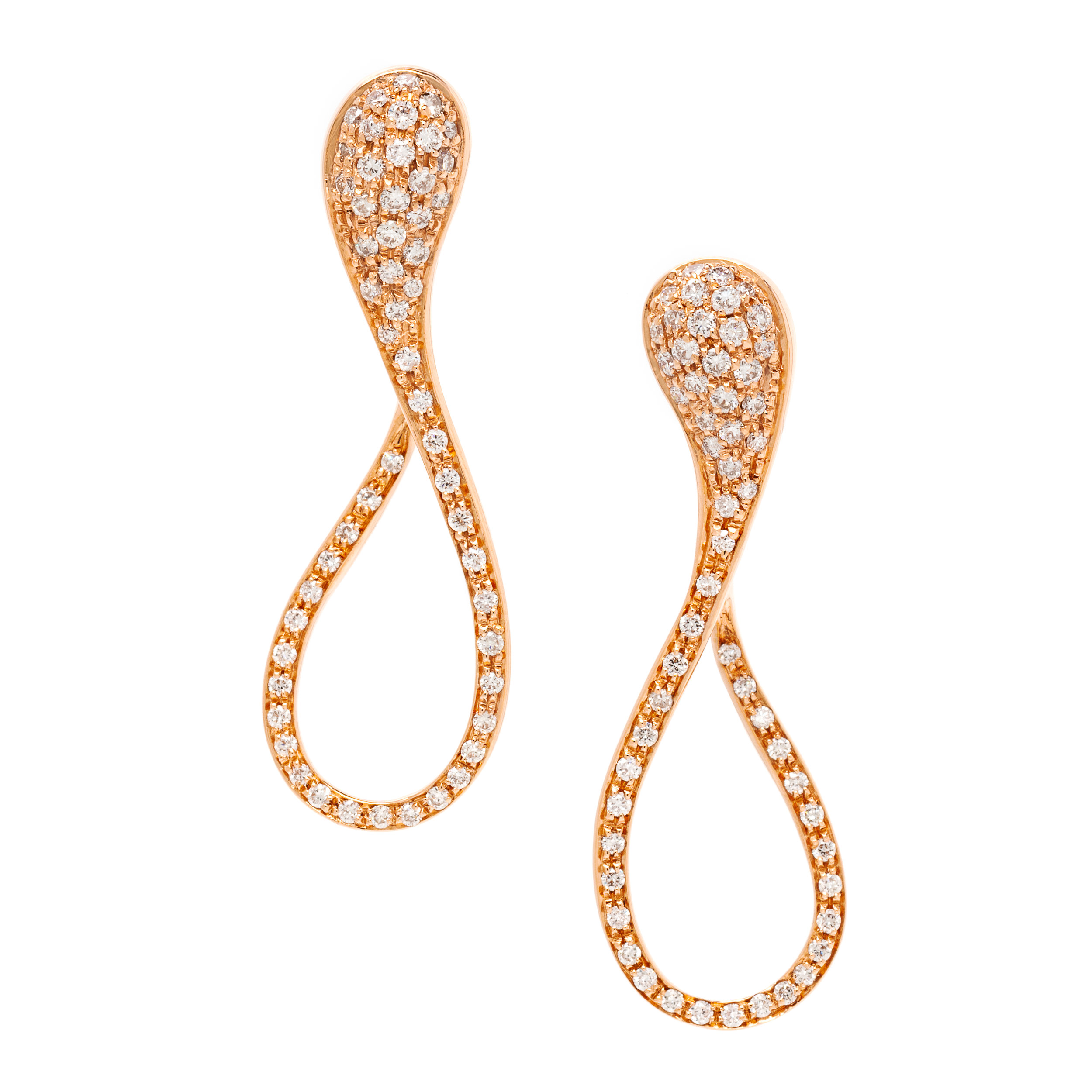 Twisted Diamond Hoop Earrings