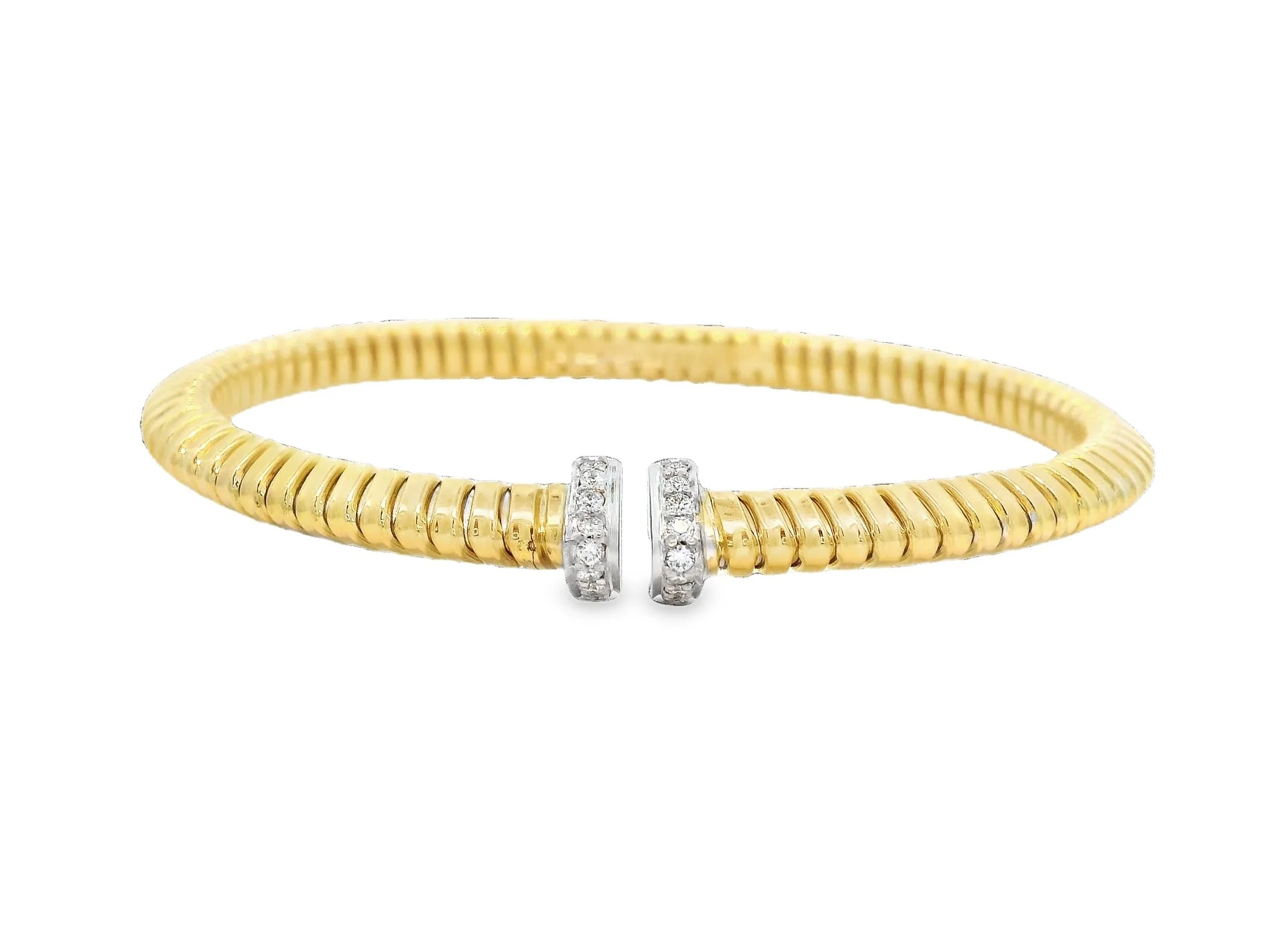 Tipped Triangle Diamond Coil Bracelet
