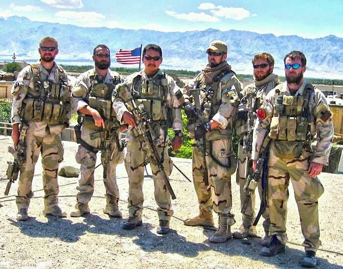 Lt. Mike Murphy (far right) with his team in Afghanistan.