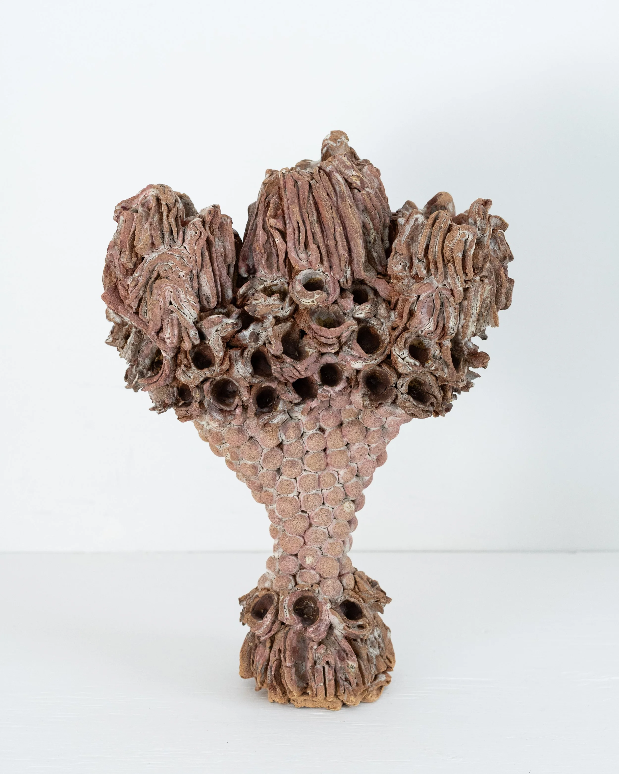   My Sister, My Guide , 2025, stoneware, sand, oxides, ash glaze, LWH 9.5”x4.5”x13.5 