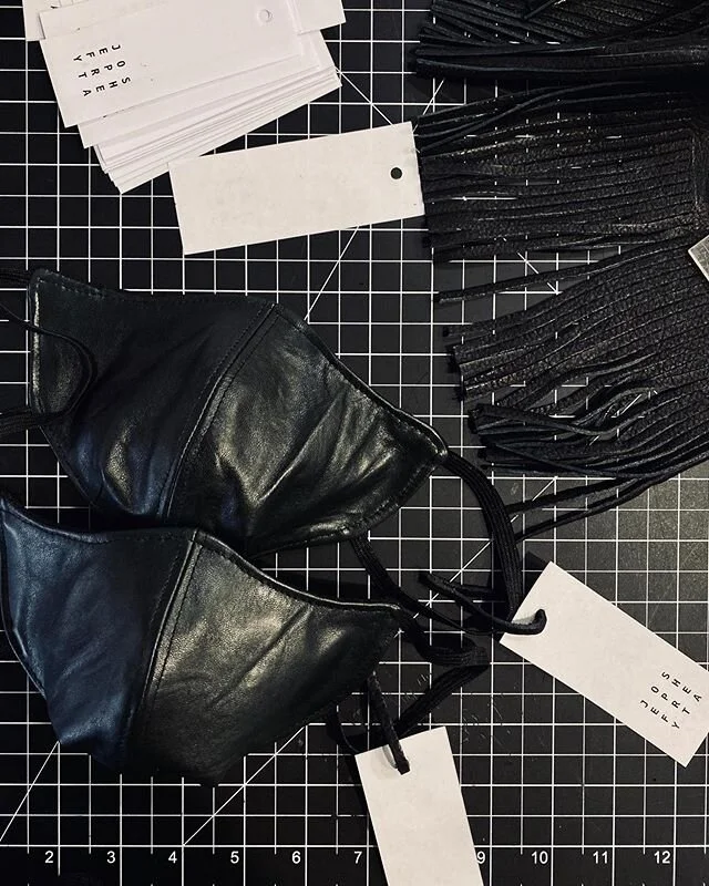 Just finished up a few more masks. If you&rsquo;re interested in buying one please let me know! ($35 + $5 for shipping) made with Italian goat skin leather and soft touch elastic straps.