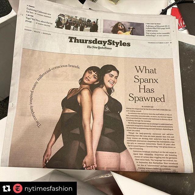 This has been a dream for a while - yesterday @gethoneylove was featured on the front page of the @nytimes style section! 🎉 Huge thanks to writer Sanam Yar for sparking more conversation around modern shapewear alternatives!