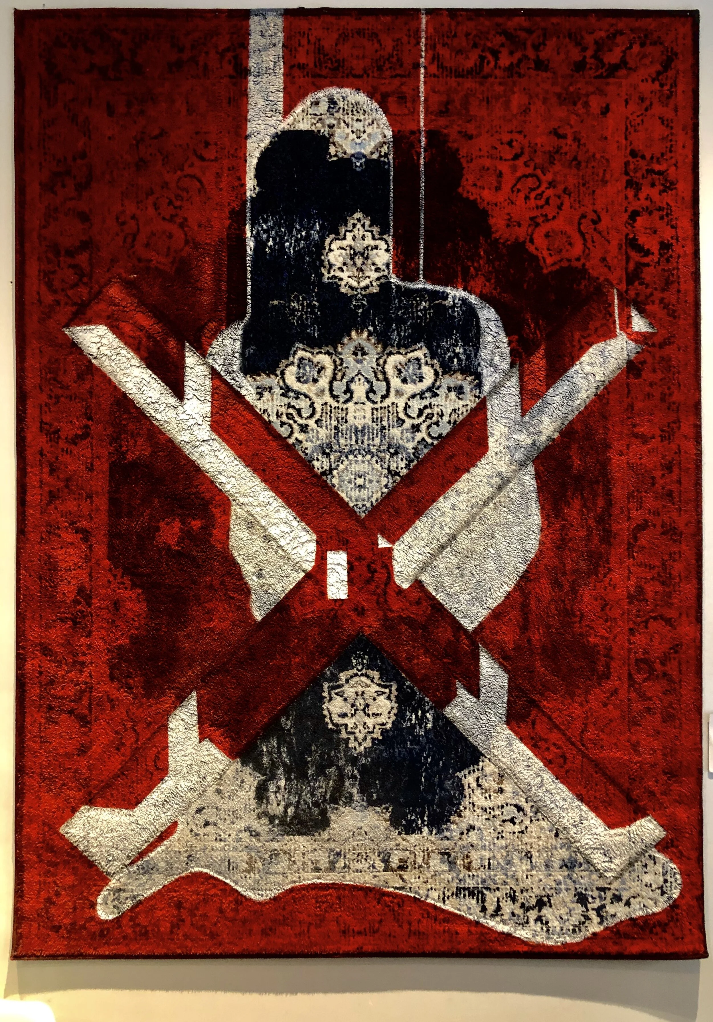 Red 86x63 inch, acrylic on carpet 2019.JPG