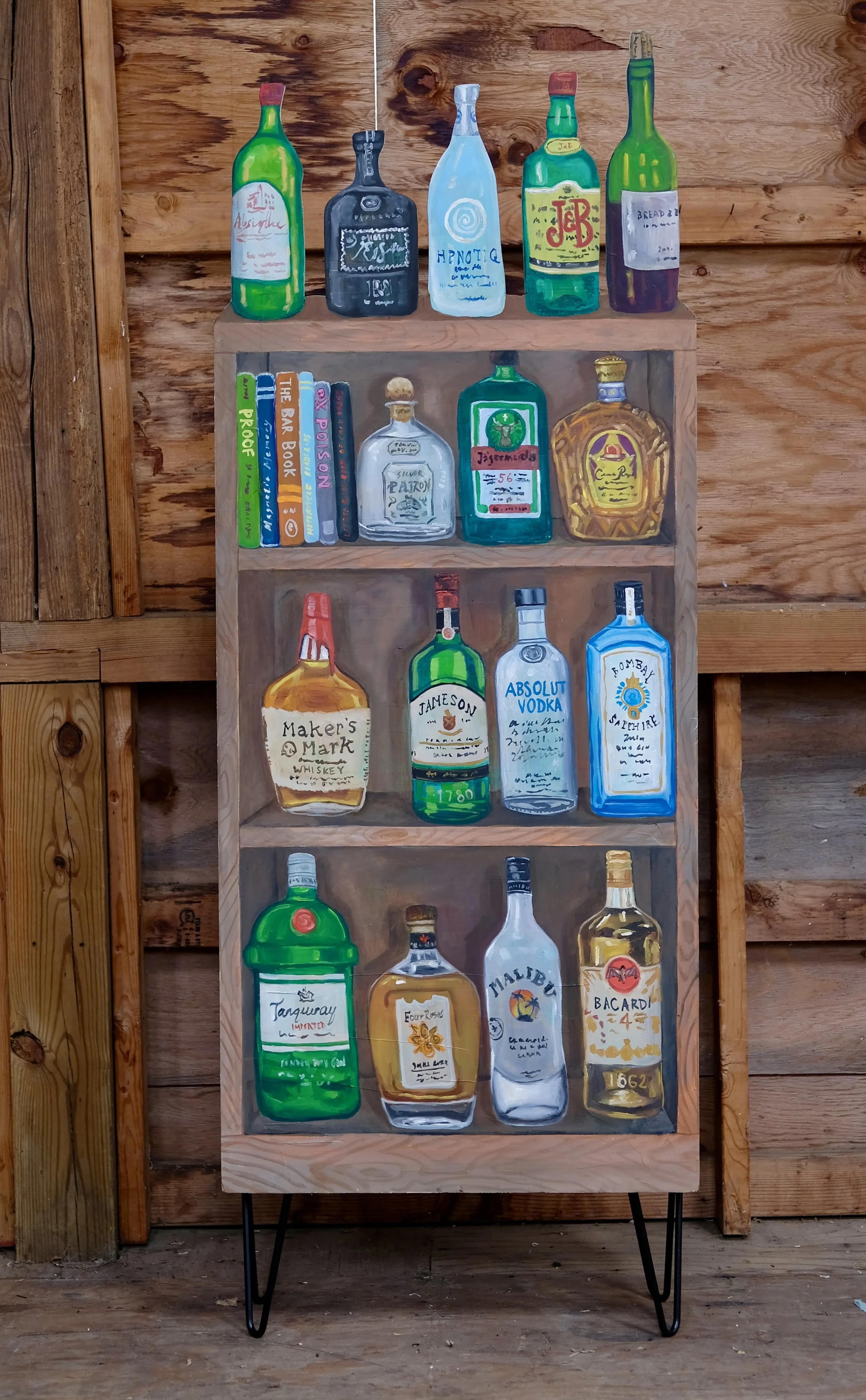 Liquor Cabinet_oil on panel, metal, 48 x 22 x 10 inches_2023.JPG