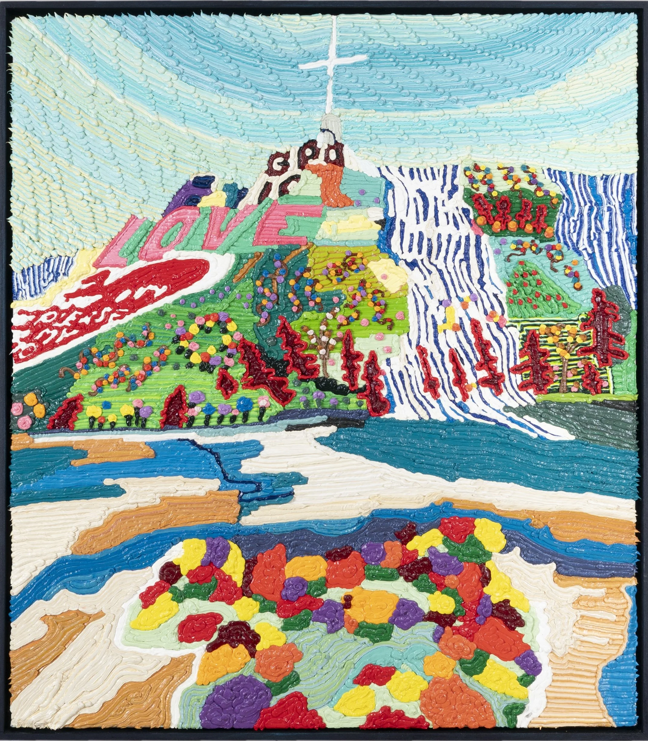 Caroline Larson, Salvation Mountain ,Oil on Canvas over Panel 31 x 27 inches
