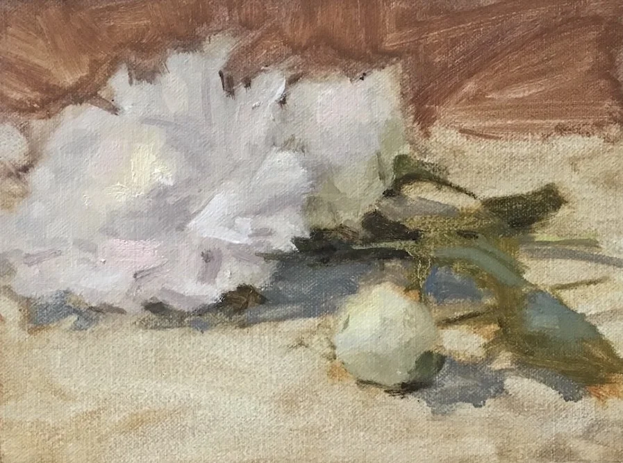  White Peony Oil, 6 × 8”  