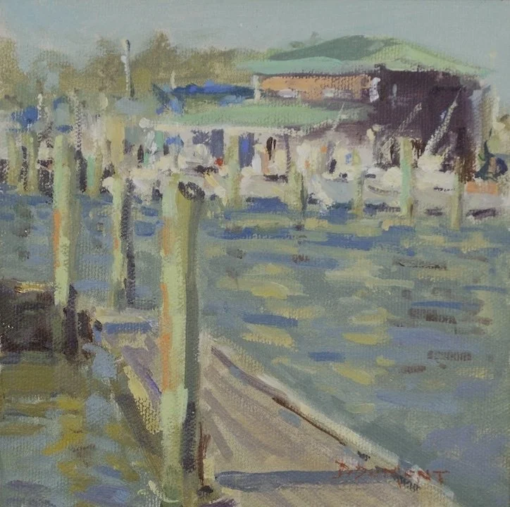 Lewes Canal, oil, 6 × 6”