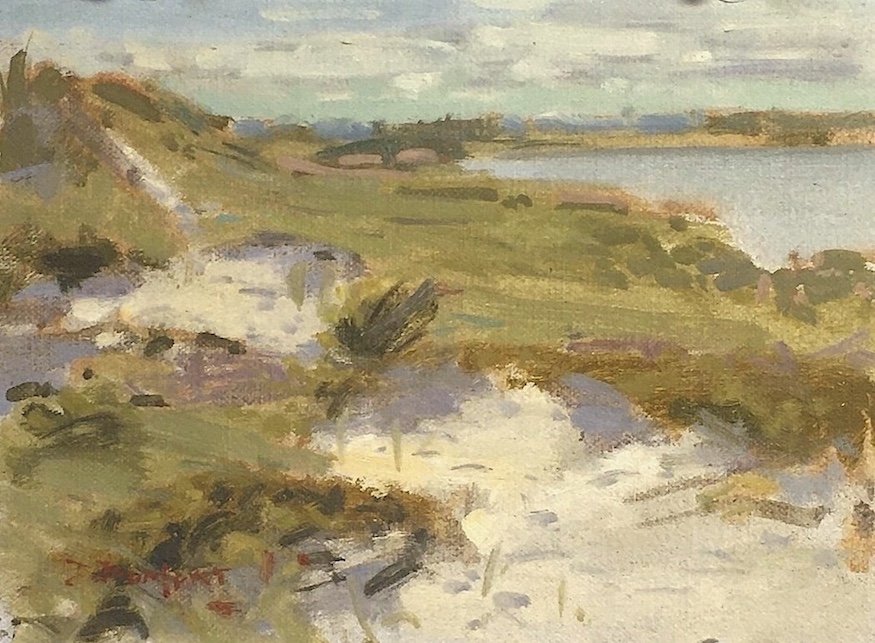   Dunes at Water Mill, Southampton, oil, 6 x 8"   