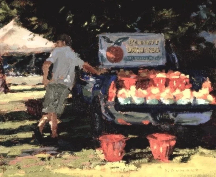  The Peach Vendor 2007 oil, 8 × 10” 