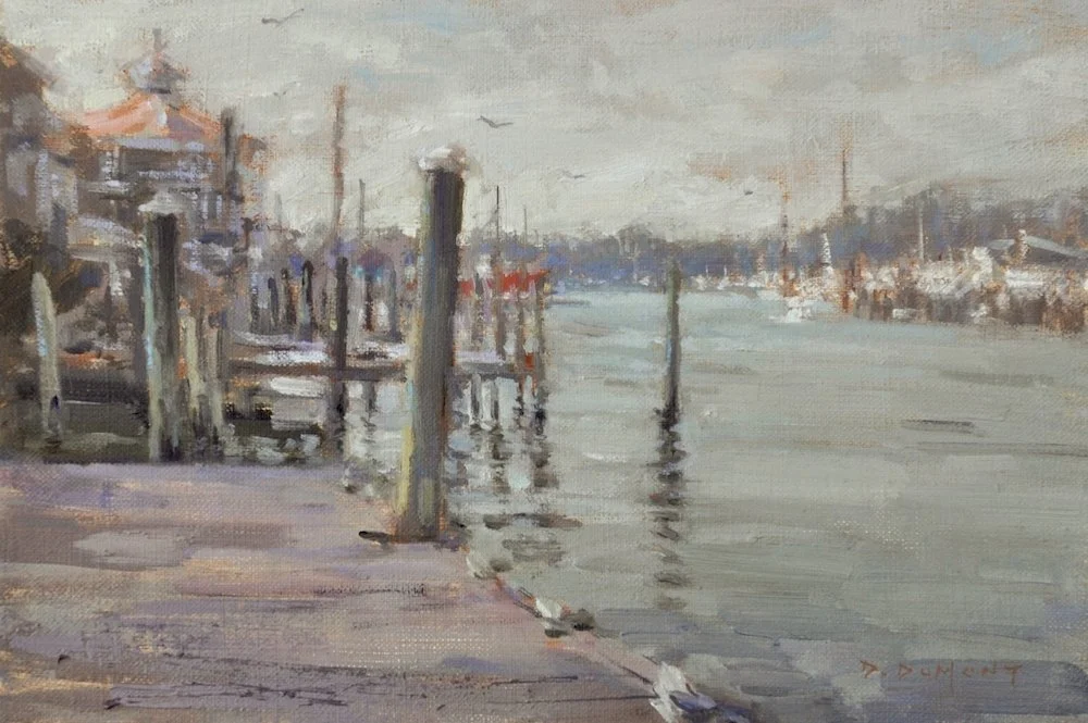  Overcast Day, Lewes  Oil, 8 × 12”. Sold 