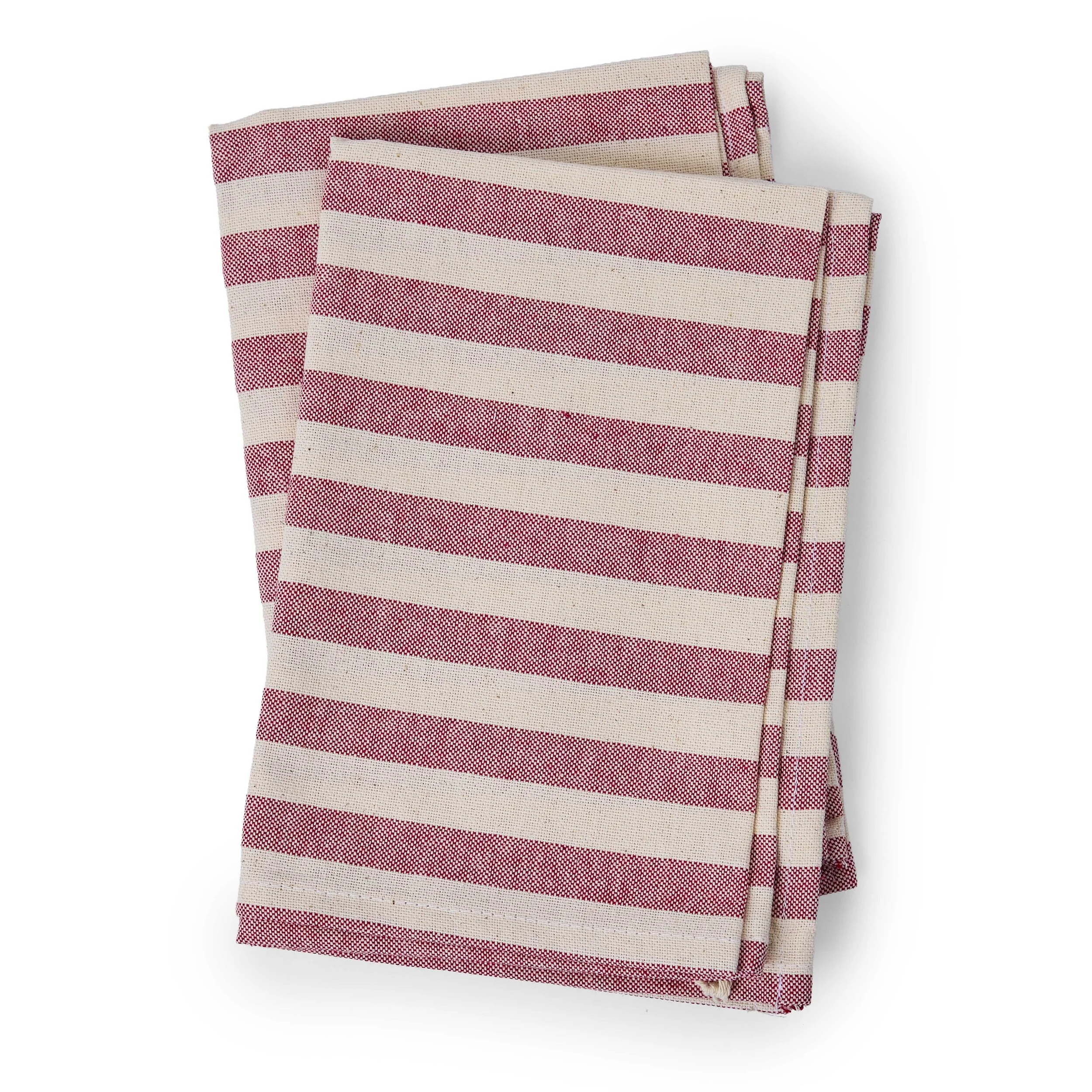 Red Striped Towel with Ring