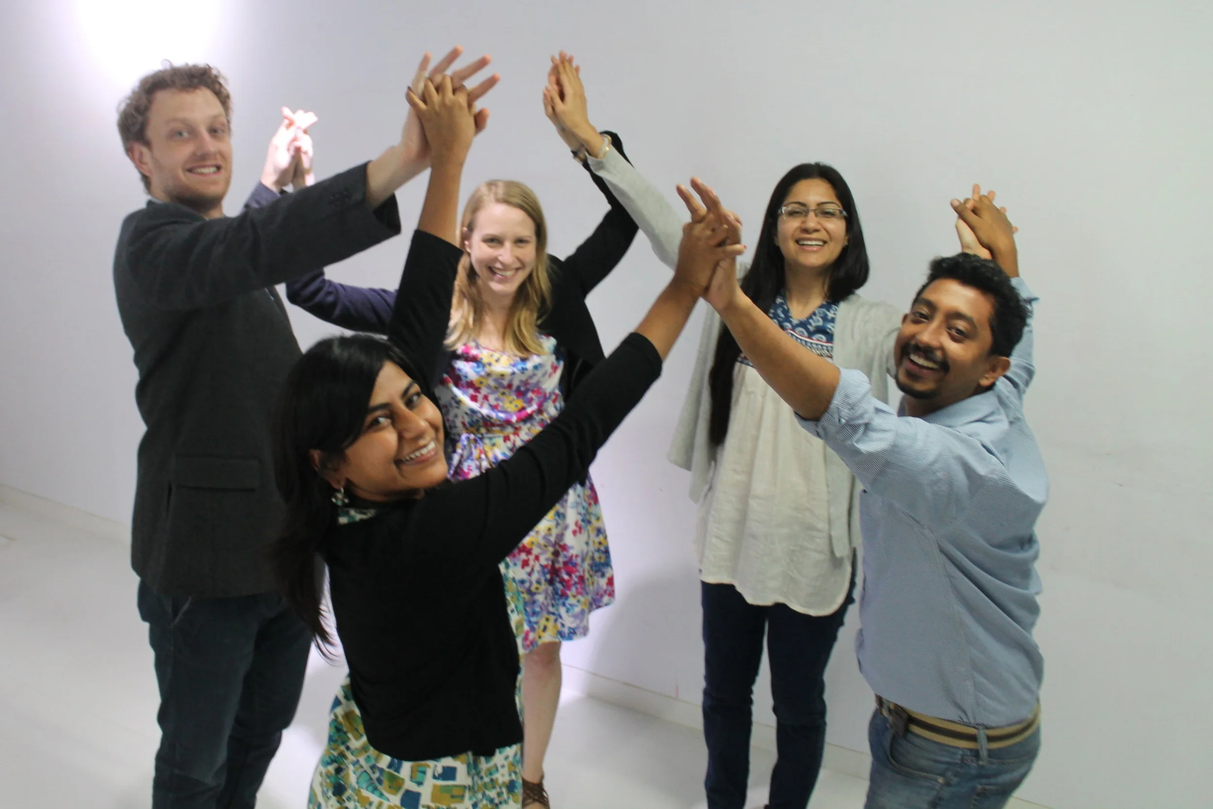 Celebrating after a successful final presentation. Photo courtesy of Adam Panza.