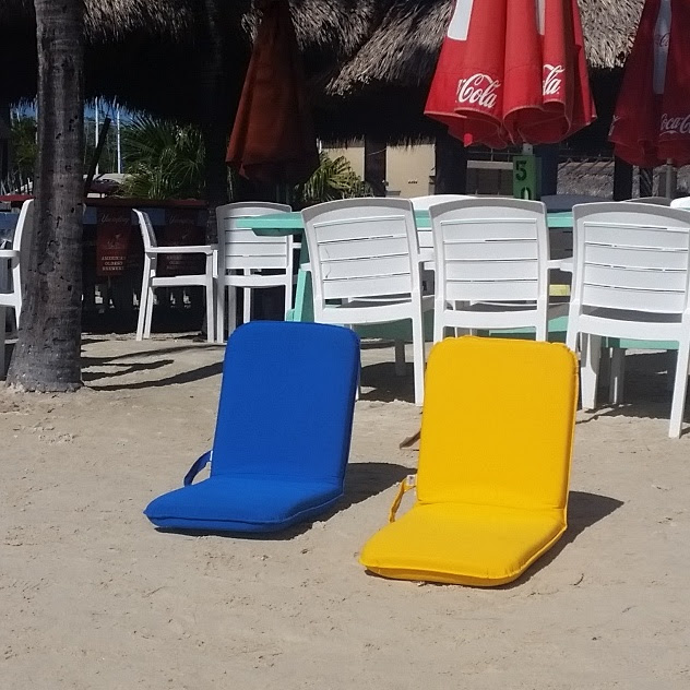 Seat cushion recliner chair adjustable Sunbrella marine fabric internal frame ratchet hinge multi position beach recreation boating sailing rv camping fishing bleacher bleachers rodeo sports sporting hunting soccer baseball football hockey lacrosse cockpit sailboat tailgating