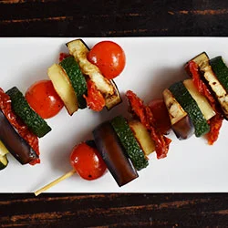 Vegetarian Sticks Tomato, Haloumi, Eggplant, Capsicum and zucchini.