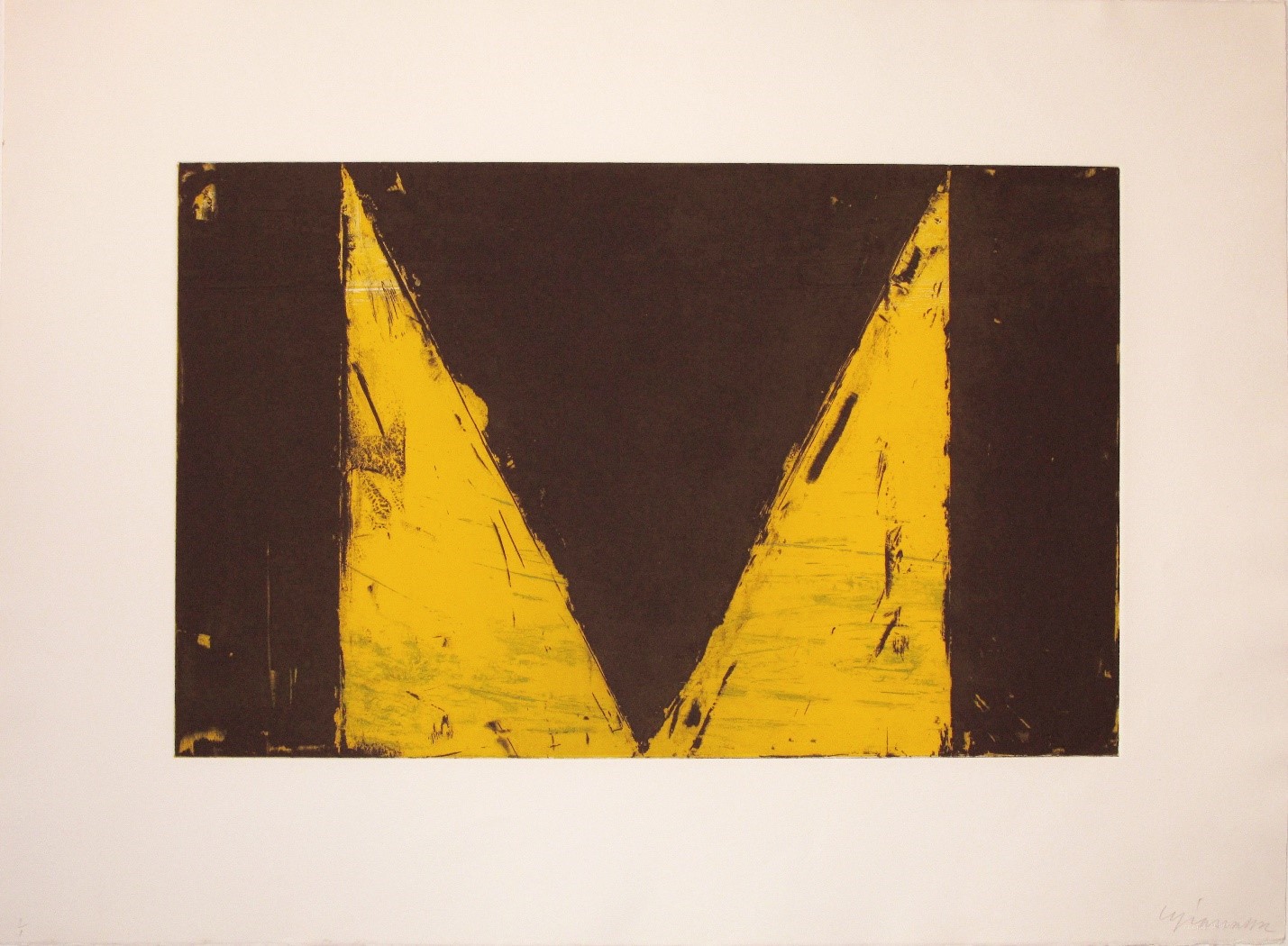 Cris Gianakos , Delta Series (yellow) 1985, Aquatint etching, 22" x 30", 55.9x76.2cm.jpg