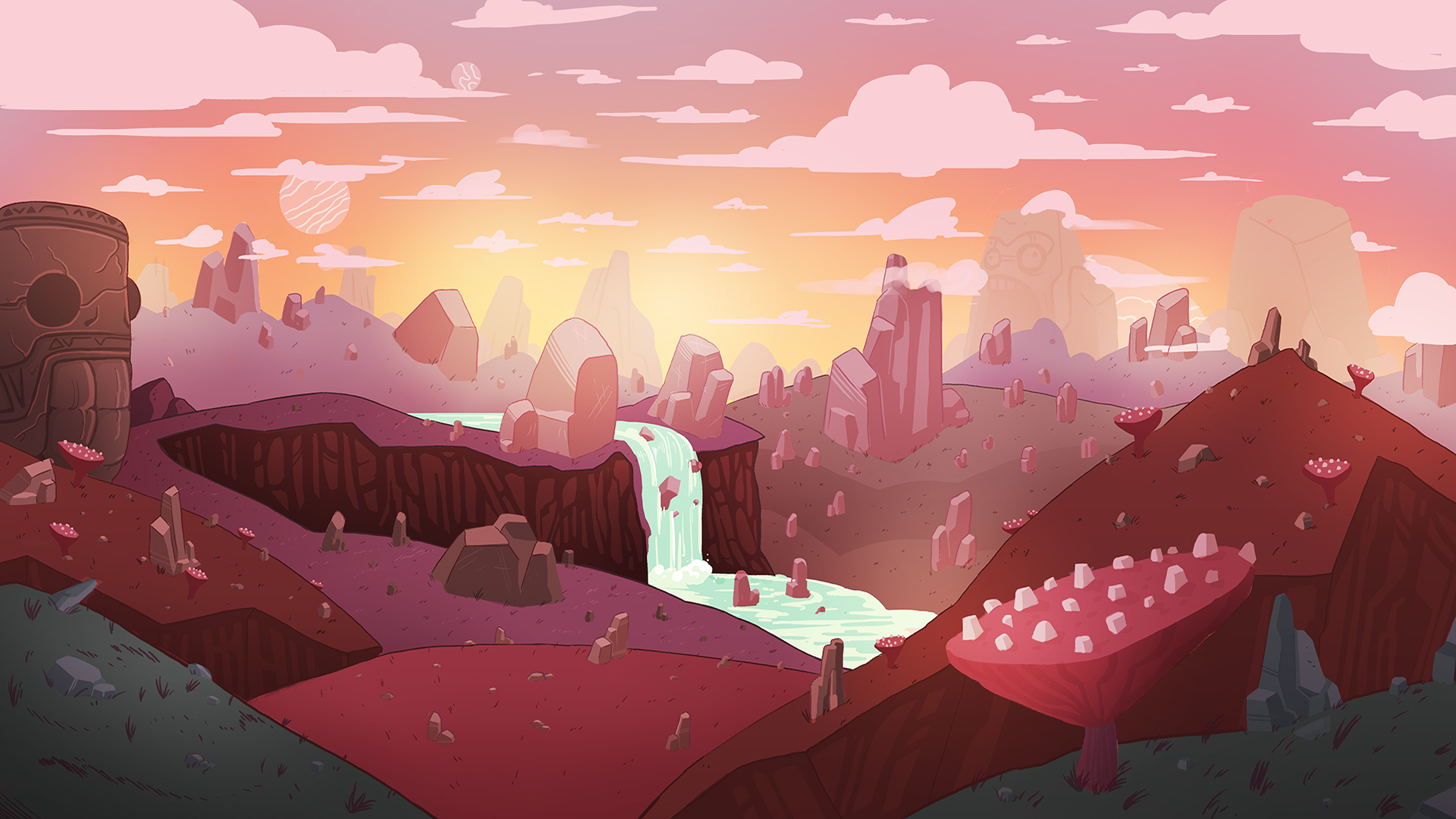 Super Space Aliens vs Aliens Meadow Background (2015)