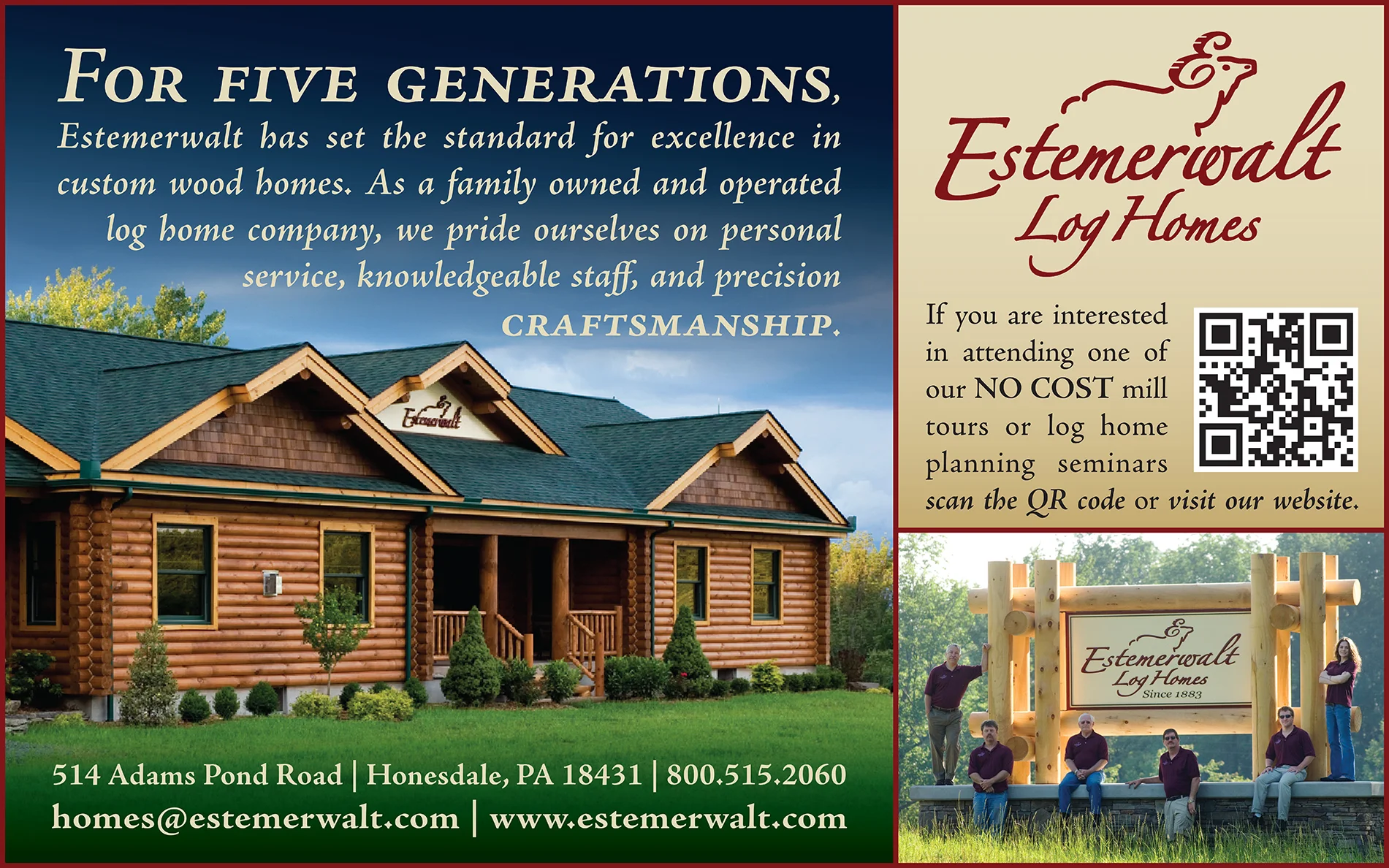 Estemerwalt Log Homes Ad