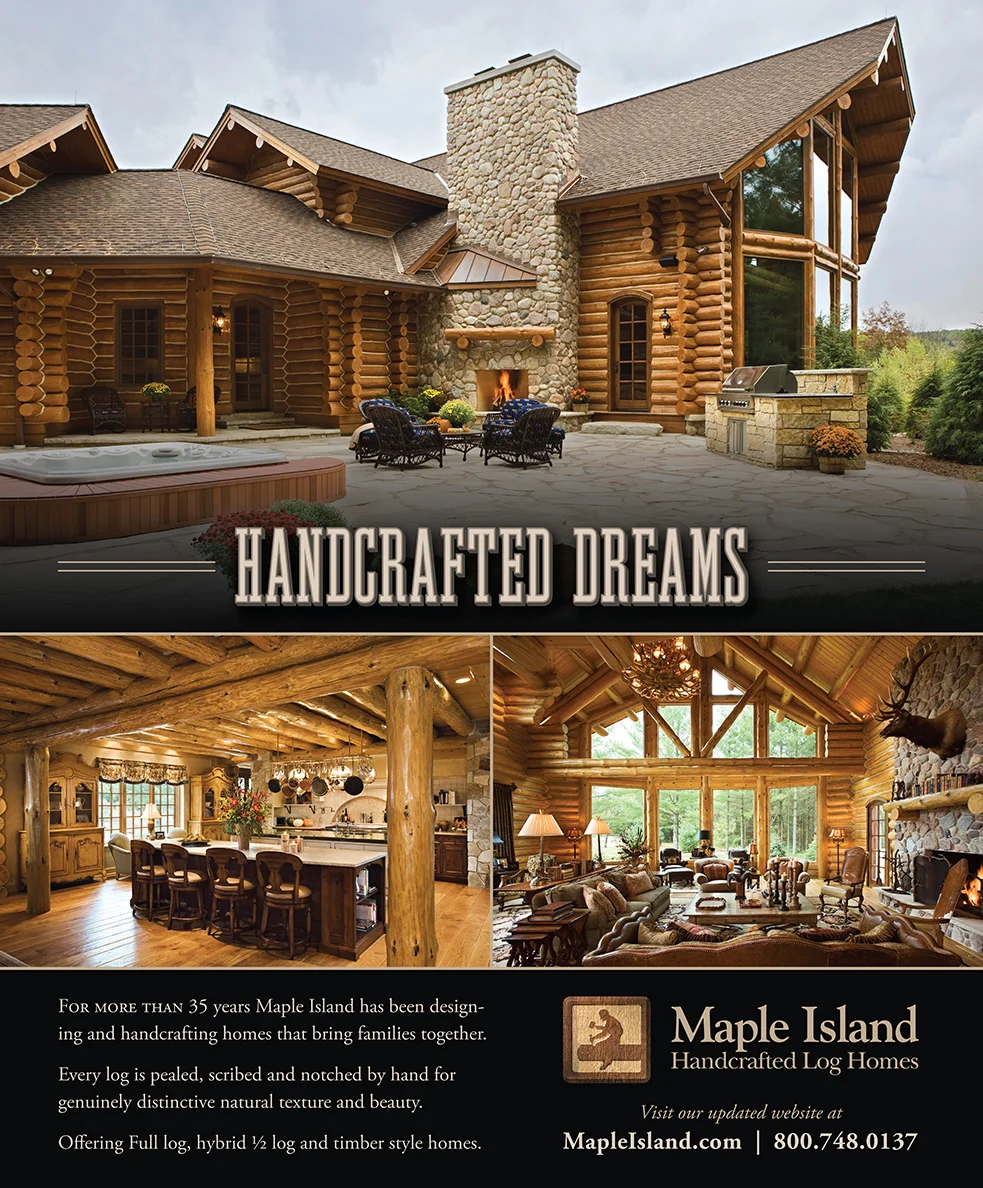 Maple Island Handcrafted Log Homes Ad