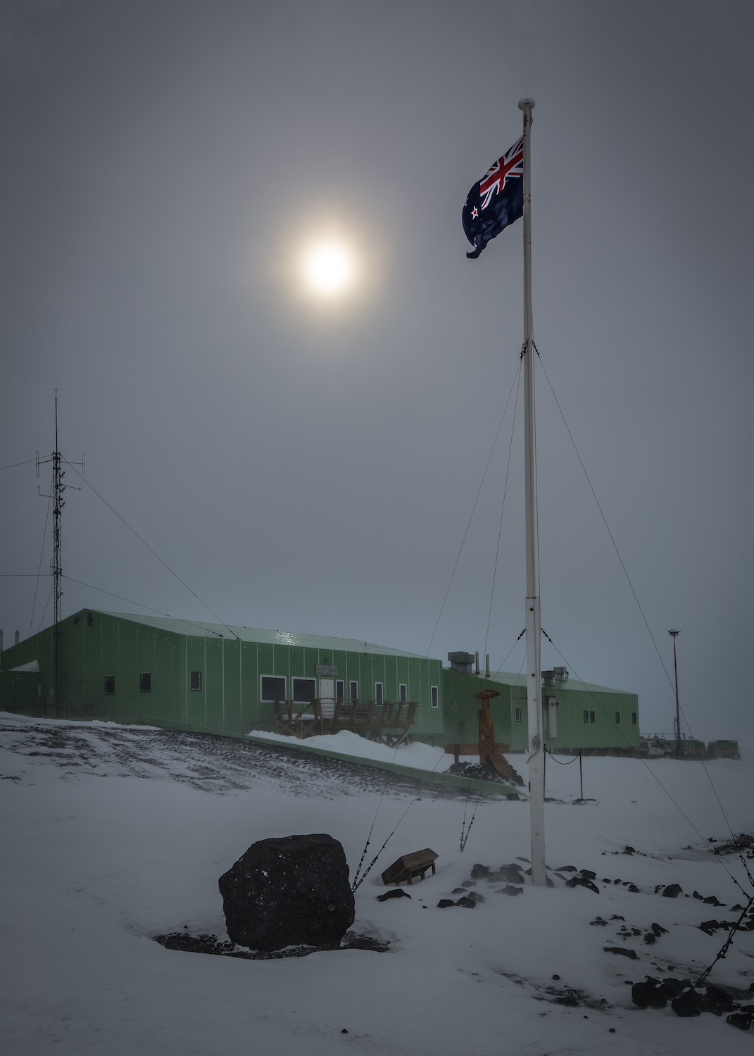 Scott Base and NZ flag