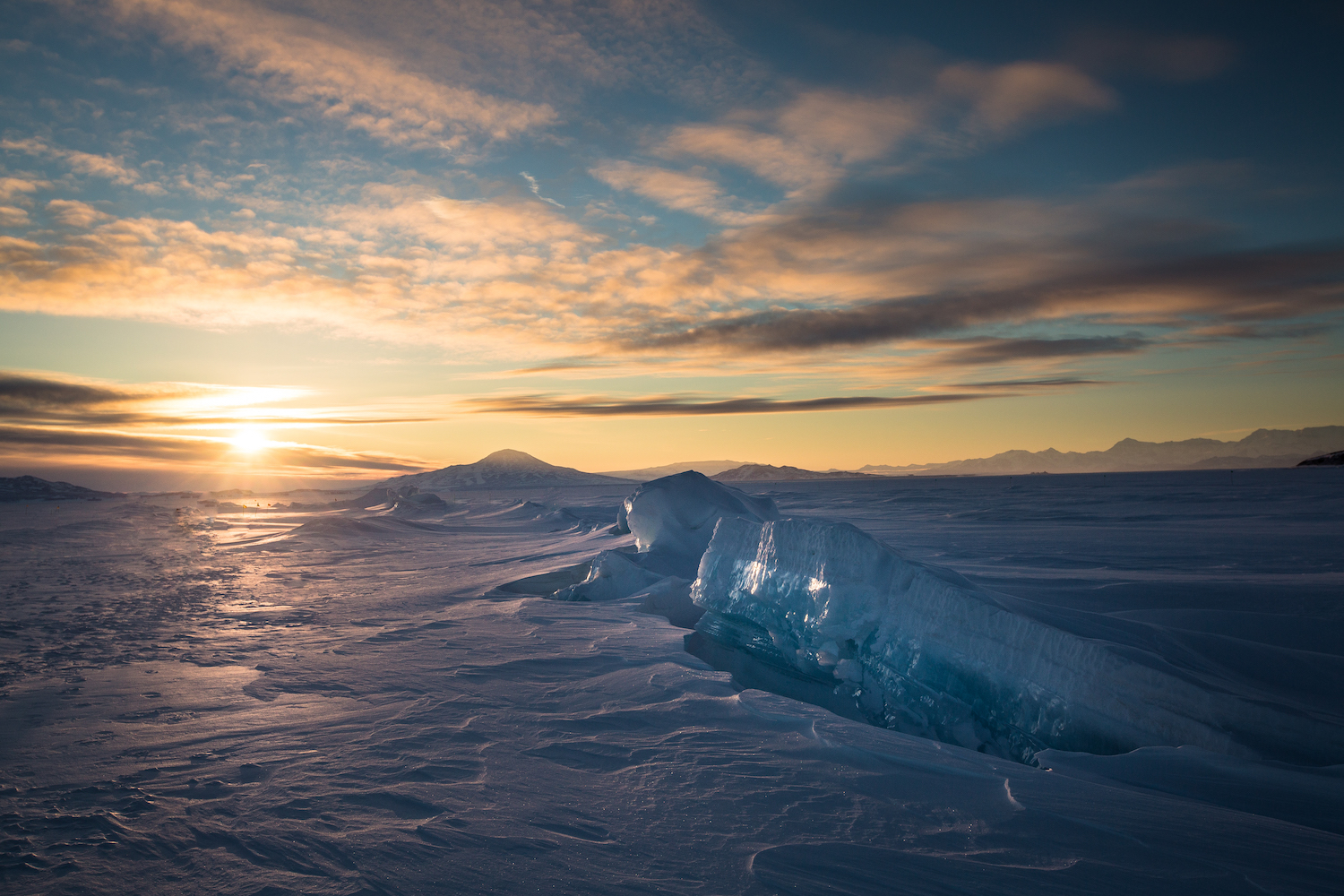 Pressure ridges on the ice