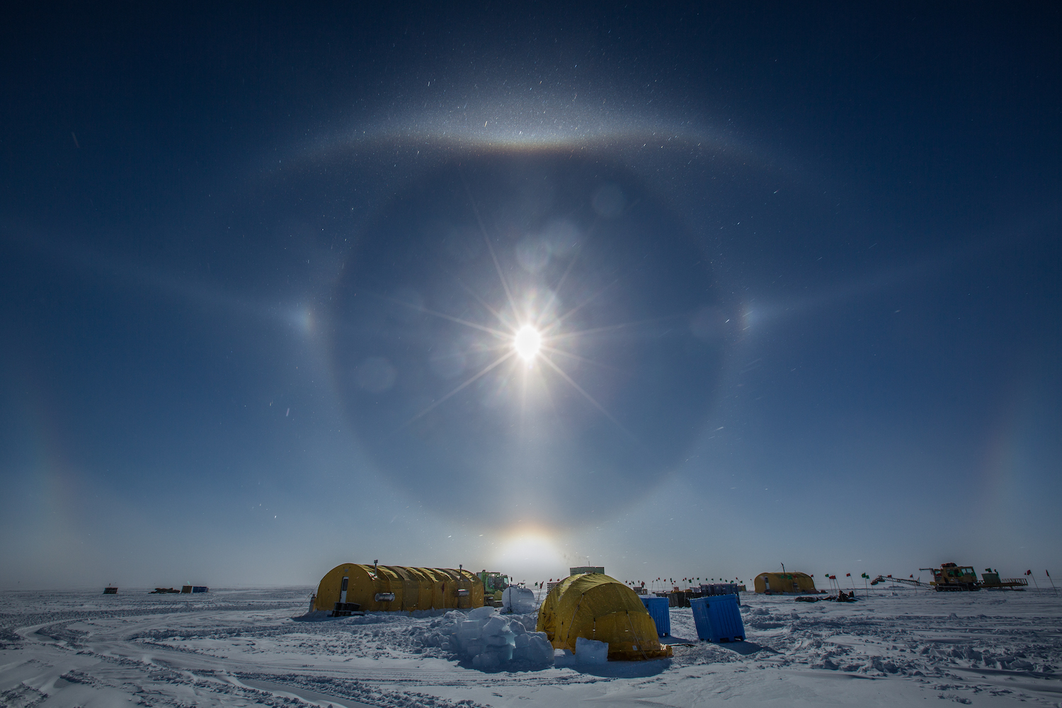 Sun dog over field camp