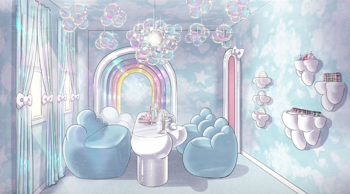 Hello Kitty's Nail Salon - concept drawing