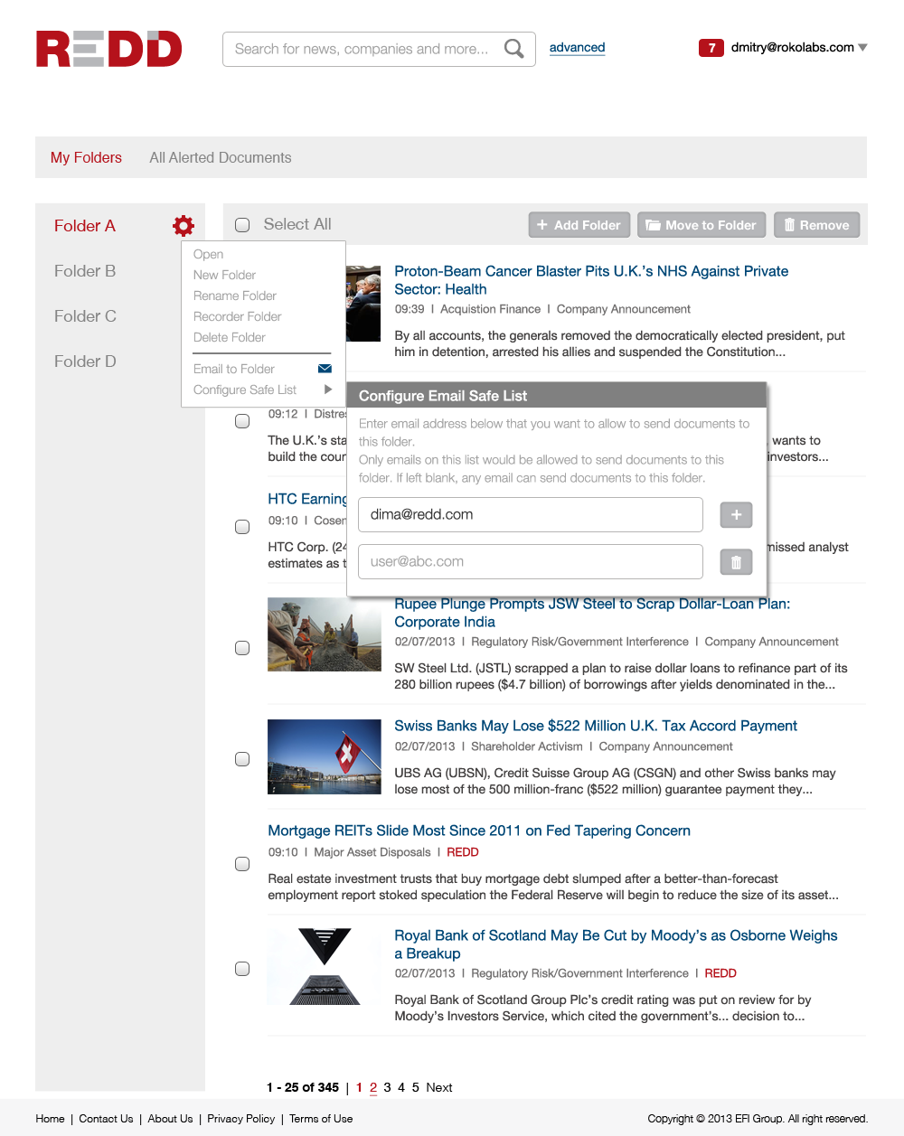 UI Design (Website - Edit User's Folder)