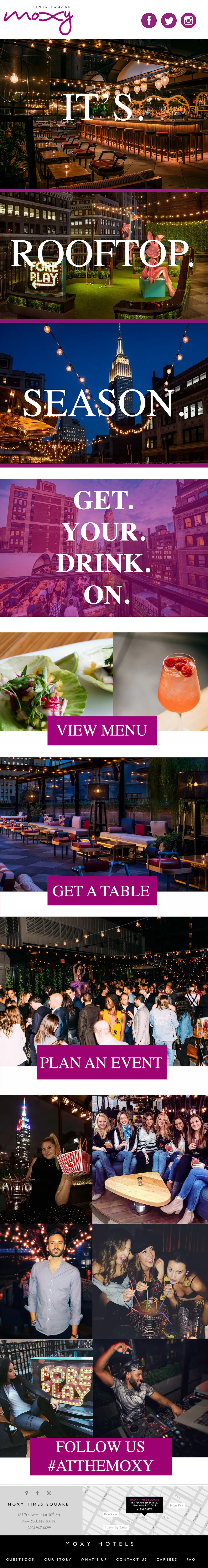 MOXY TIMES SQUARE - ROOFTOP OPENING EMAIL PROMO