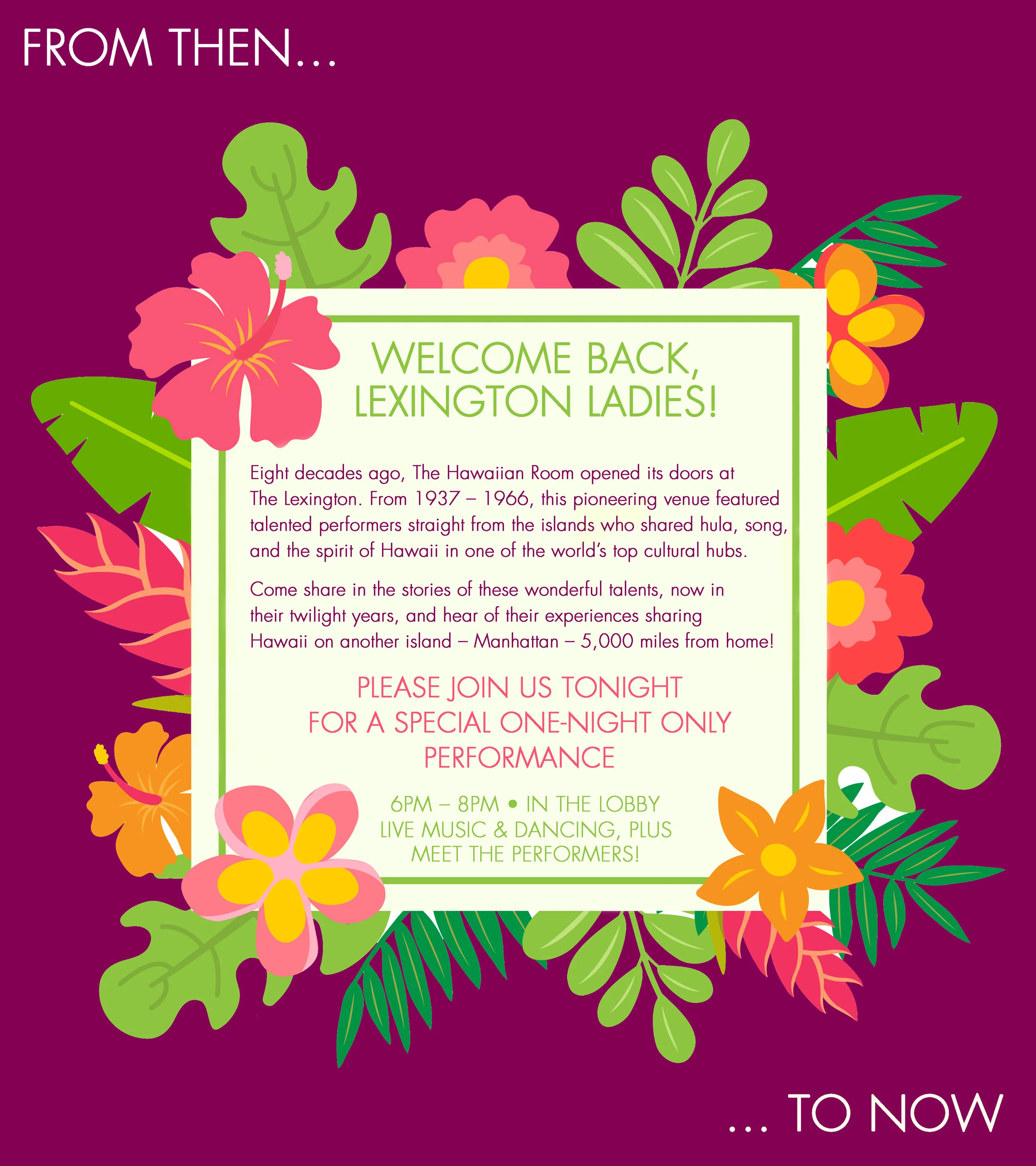 THE LEXINGTON HOTEL - HAWAIIAN ROOM DANCERS PROMO