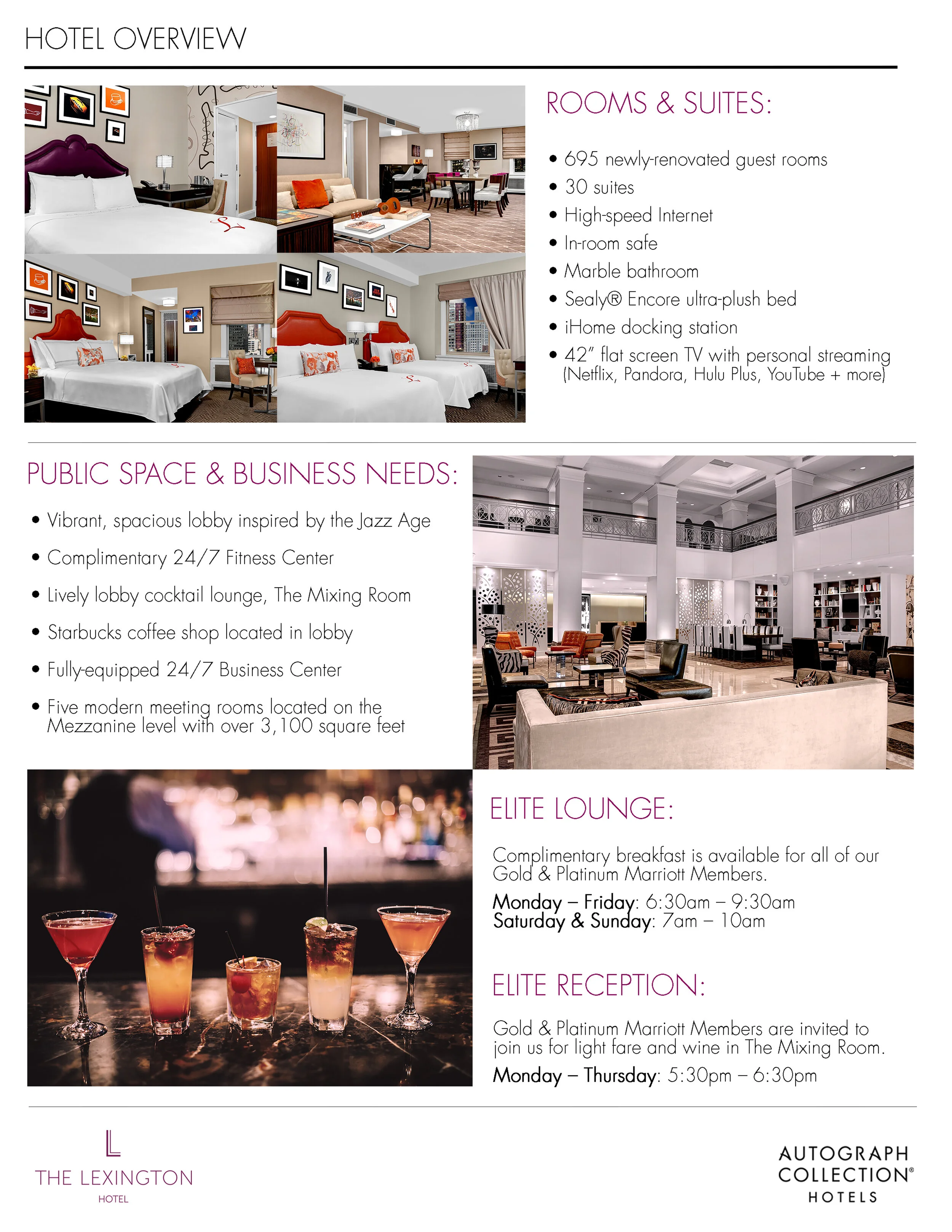 THE LEXINGTON HOTEL - SALES FACT SHEET