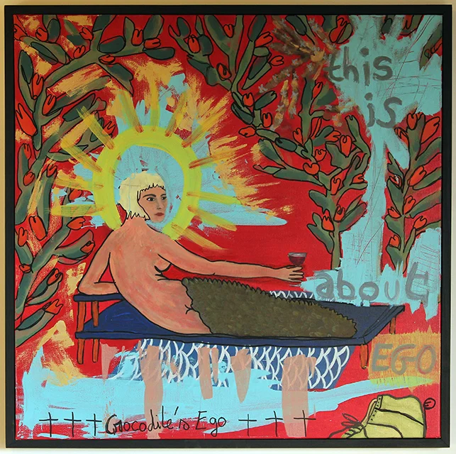 EDITH PERRENOT 'Cocodile's ego' 2016, acrylic on canvas, SOLD