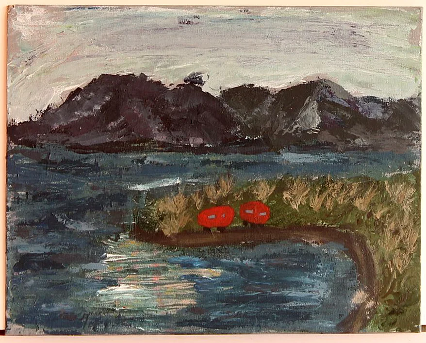 EDITH PERRENOT 'Dennes point view' 2013, acrylic on board, signed verso