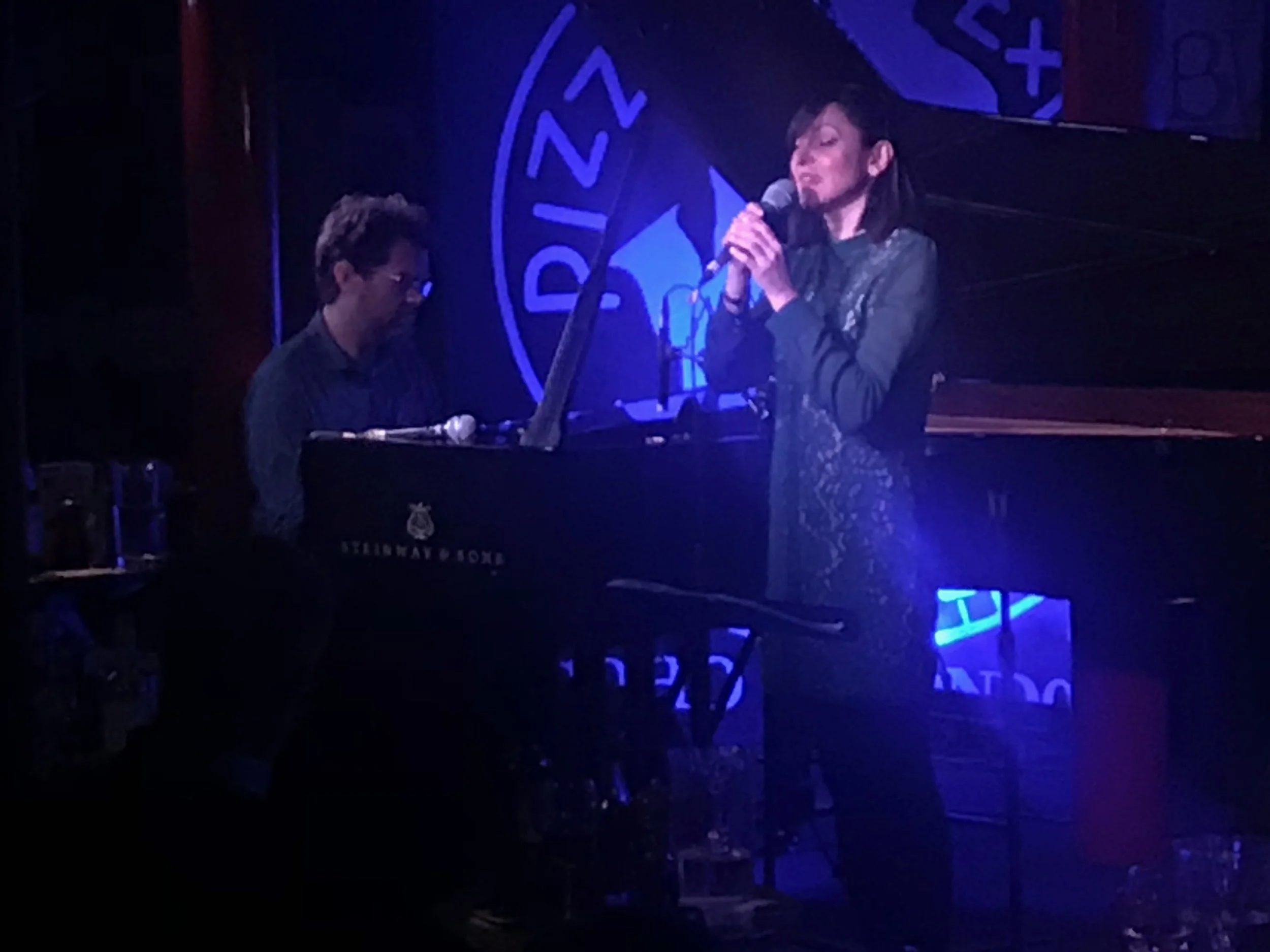 Tom Cawley, with Georgia Mancio, at Pizza Express.