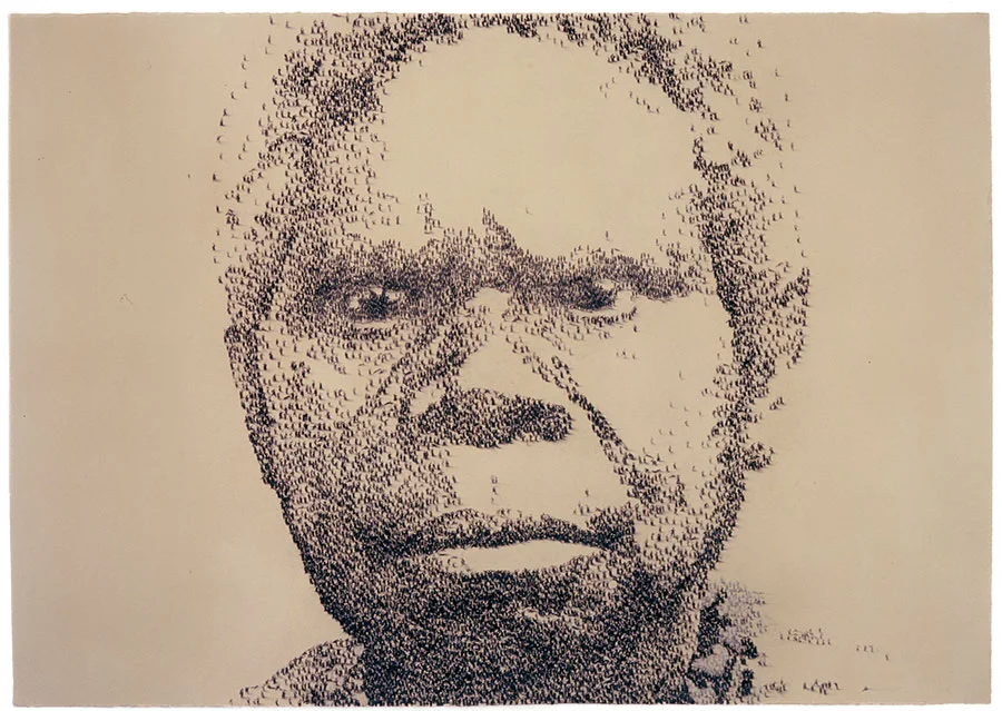 MEETING – HOMAGE TO TRUGANINI NUENONE WOMAN BRUNY ISLAND (C.A. 1812 – 1876) Charcoal and Pastel on Paper, 120 x 80 cm, 2006