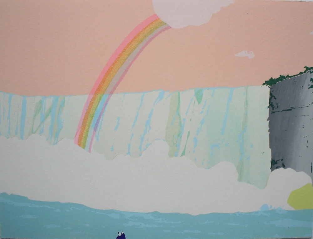 Niagara & Visitor 2018, screen print, 6 x 8 inches, edition of 20
