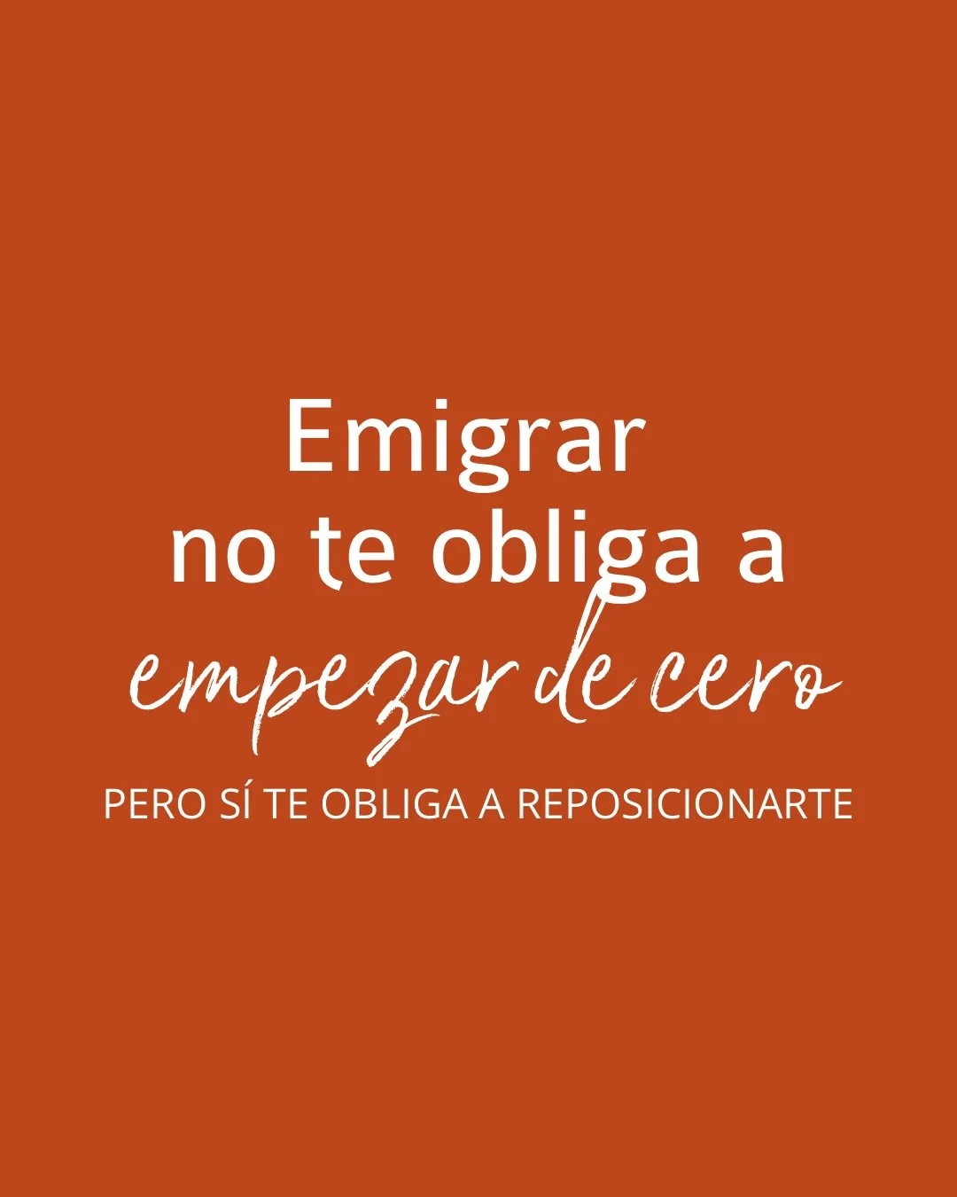 Emigrar no borra tu talento. 
Pero s&iacute; puede desordenar tu identidad profesional. 

Y cuando tu identidad se desordena&hellip;
tu narrativa tambi&eacute;n. 

No avanzar profesionalmente no significa que no eres suficiente. 

Muchas veces signif