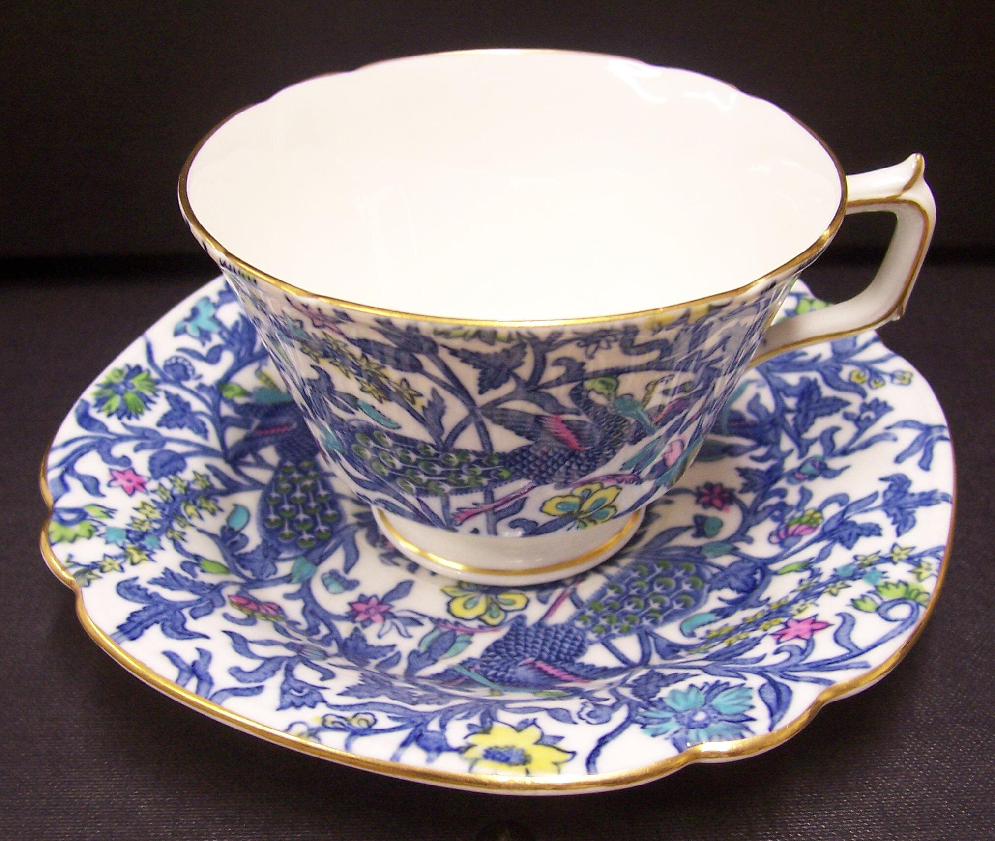 Details about   Luxury Bone China Teacup Set of 6 Cups White on Blue Saucers Evil Eye Design 
