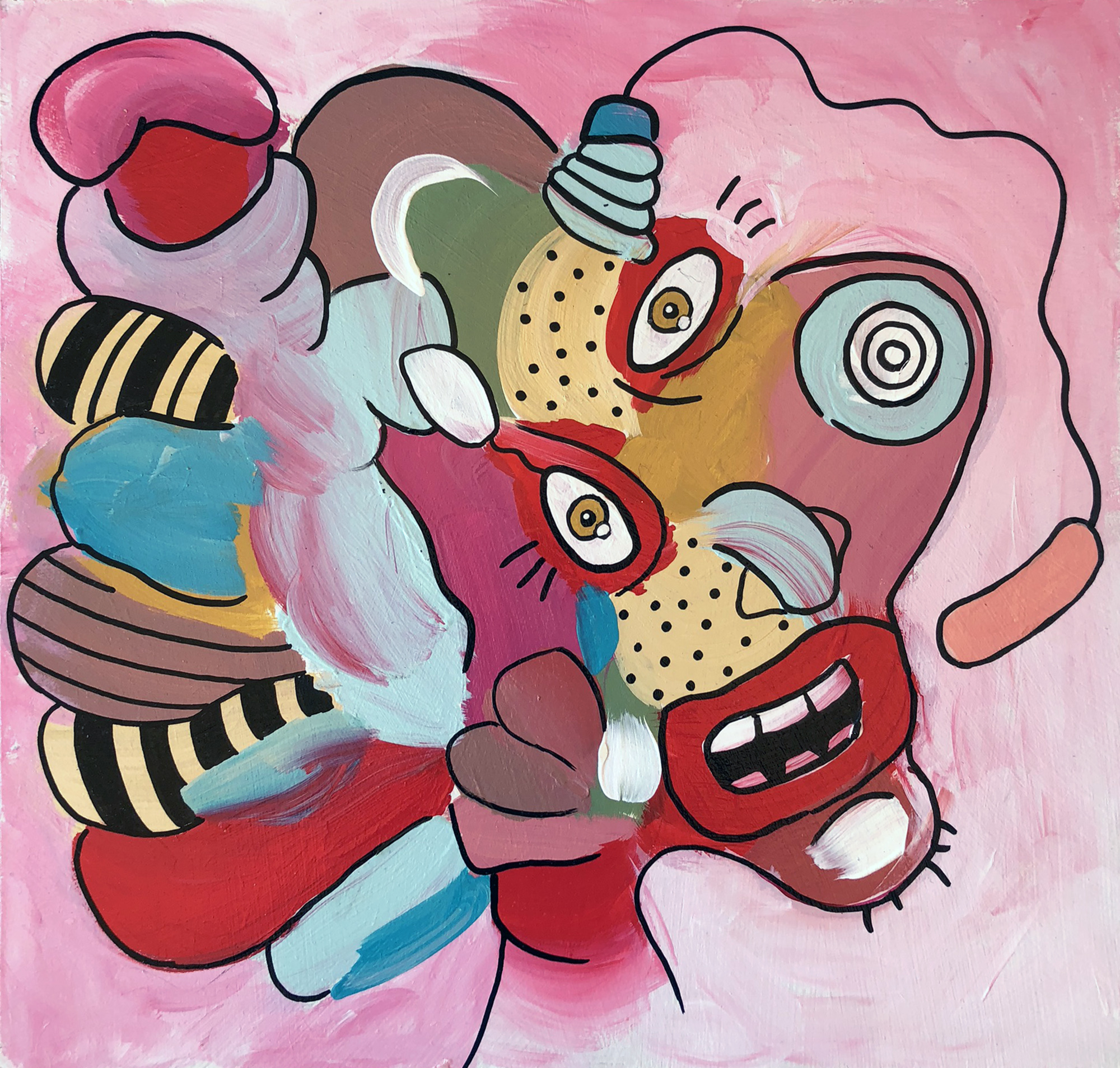Sweet Tooth - Ramona, 2018 | Acrylic on wood panel | 12" x 12"