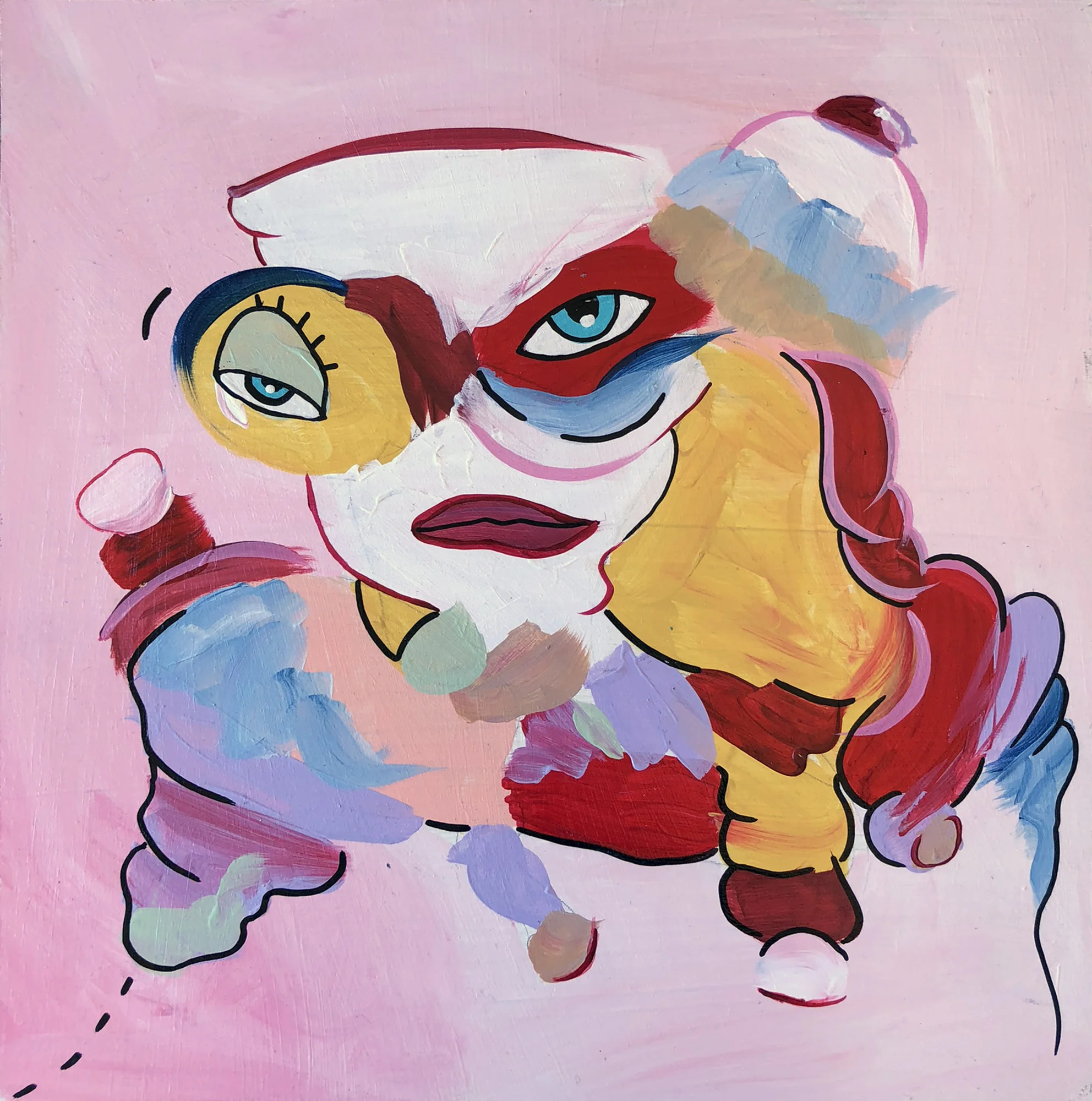 Sweet Tooth -Sally, 2018 | Acrylic on wood panel | 12" x 12"