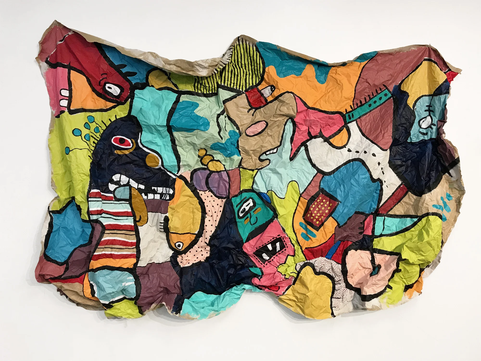 Untitled, 2017 | Acrylic on cotton bed sheet | 78" x 51"