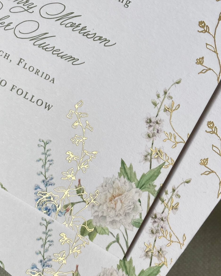 Just 2 more weeks tomorrow for these two ⏱️💚💒

#weddingday #flaglermuseum #weddinginvitations #goldfoil #watercolorinvitation