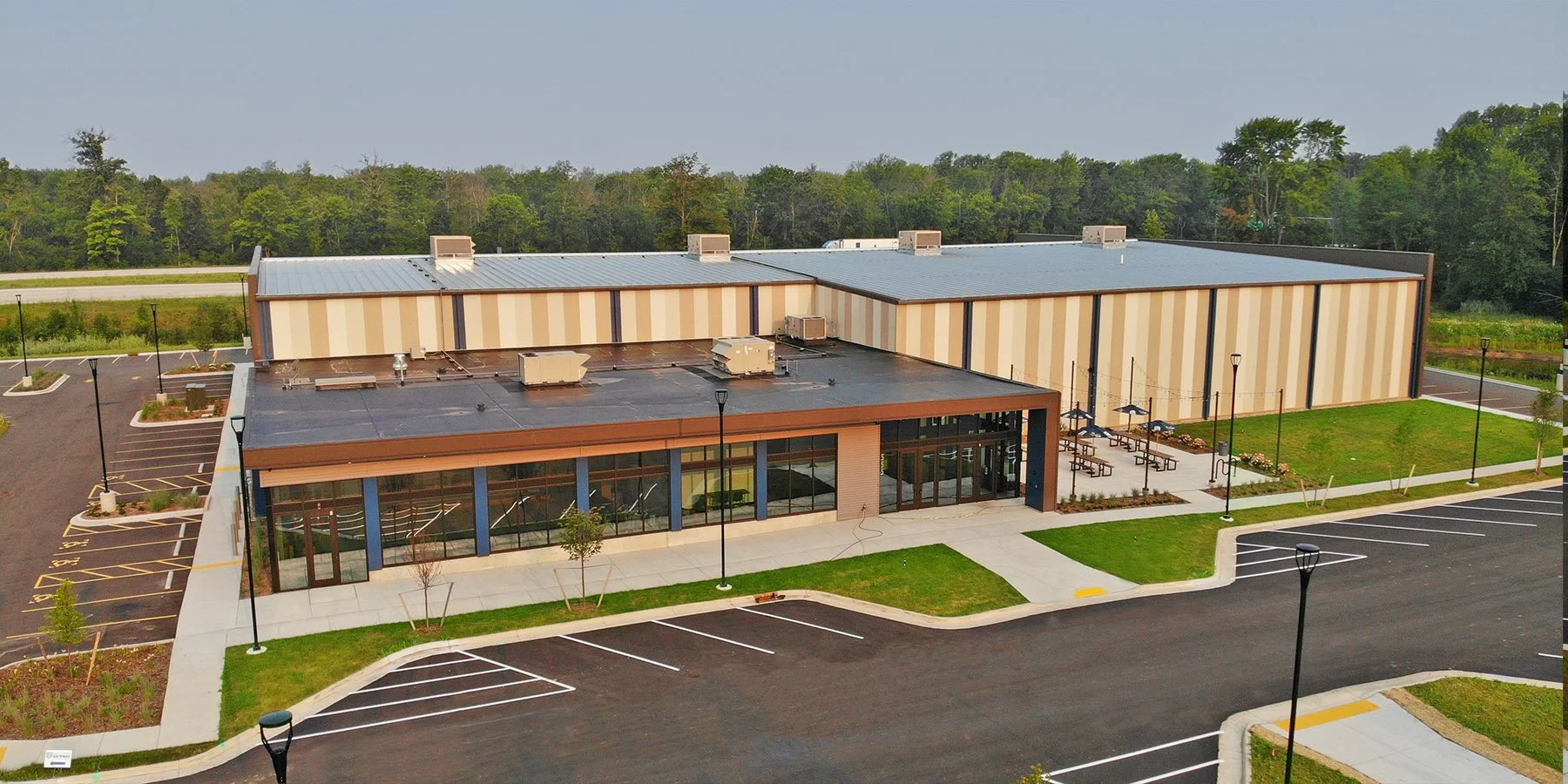 Steel building athletic facility in Wisconsin by Redhawk Metal Buildings
